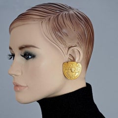 Vintage KARL LAGERFELD Medusa Shield Earrings