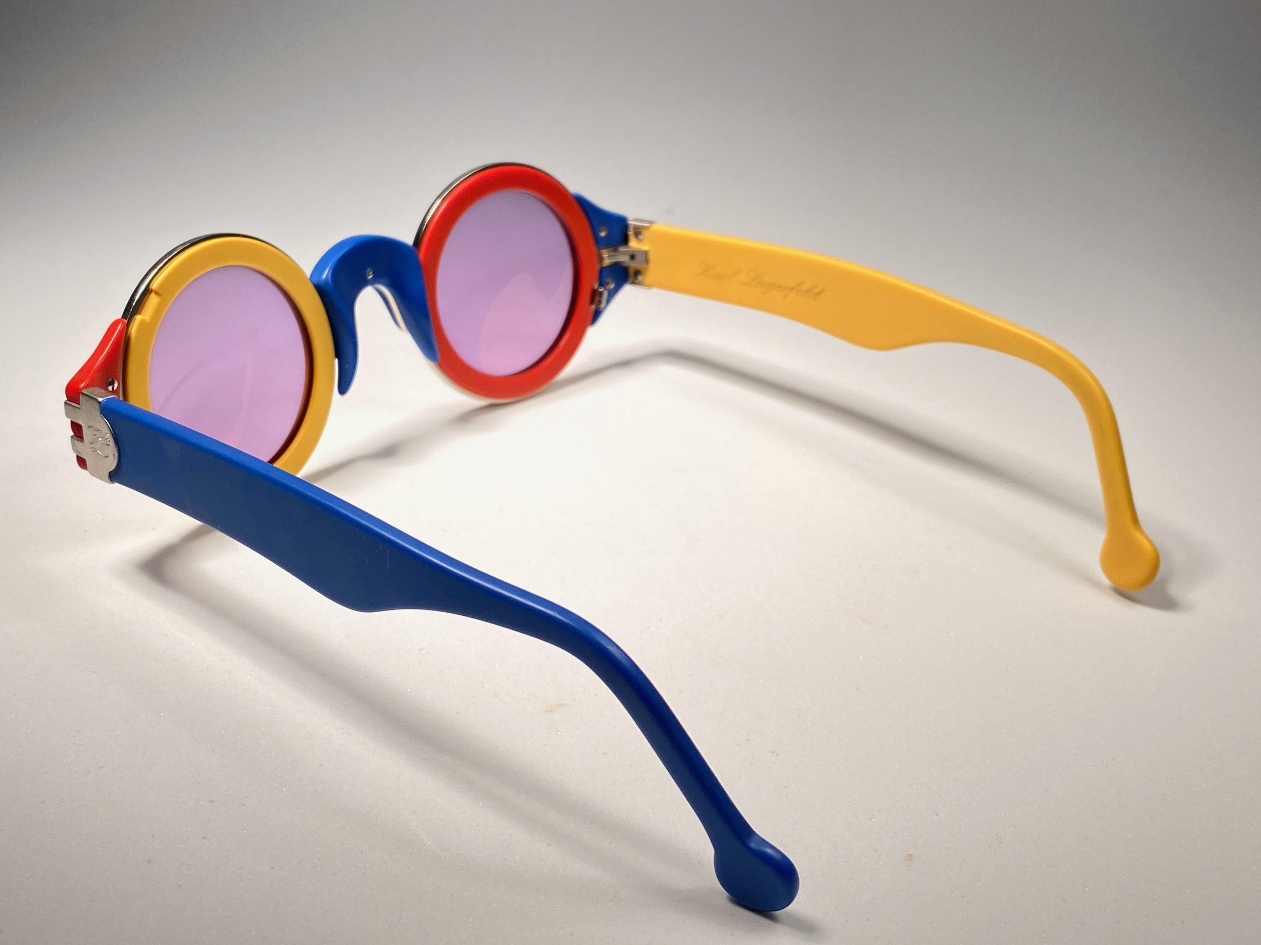 Vintage Karl Lagerfeld Numbered Edition 3604  Sunglasses Made In Germany, 1980s In Excellent Condition For Sale In Baleares, Baleares