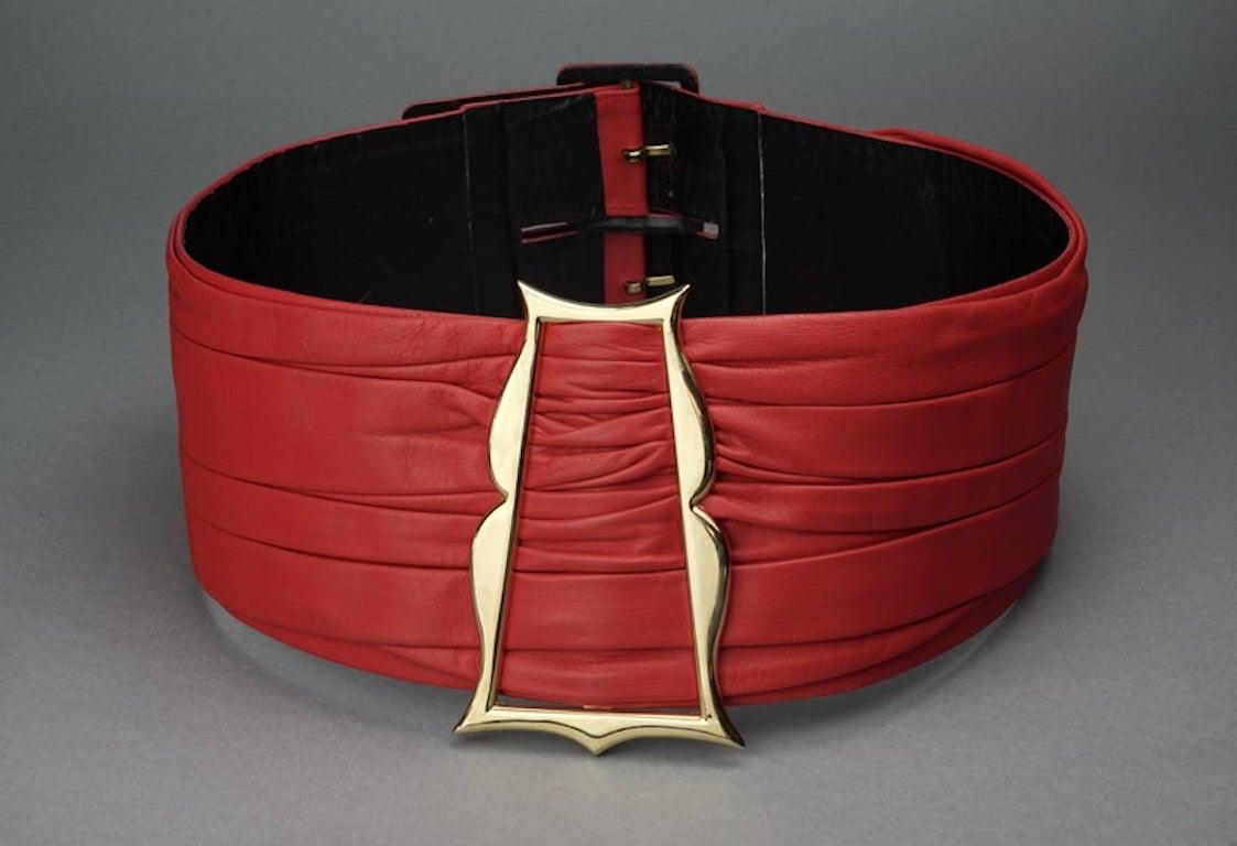 wide red belt