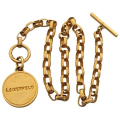 Vintage Karl Lagerfeld Road Map Medallion Necklace