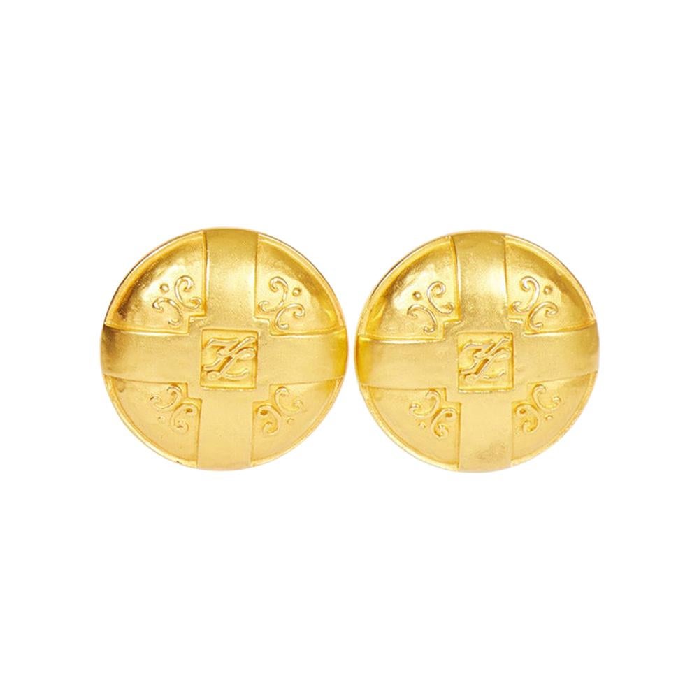 Vintage KARL LAGERFELD Upside Down Greek Temple Door Earrings For Sale ...