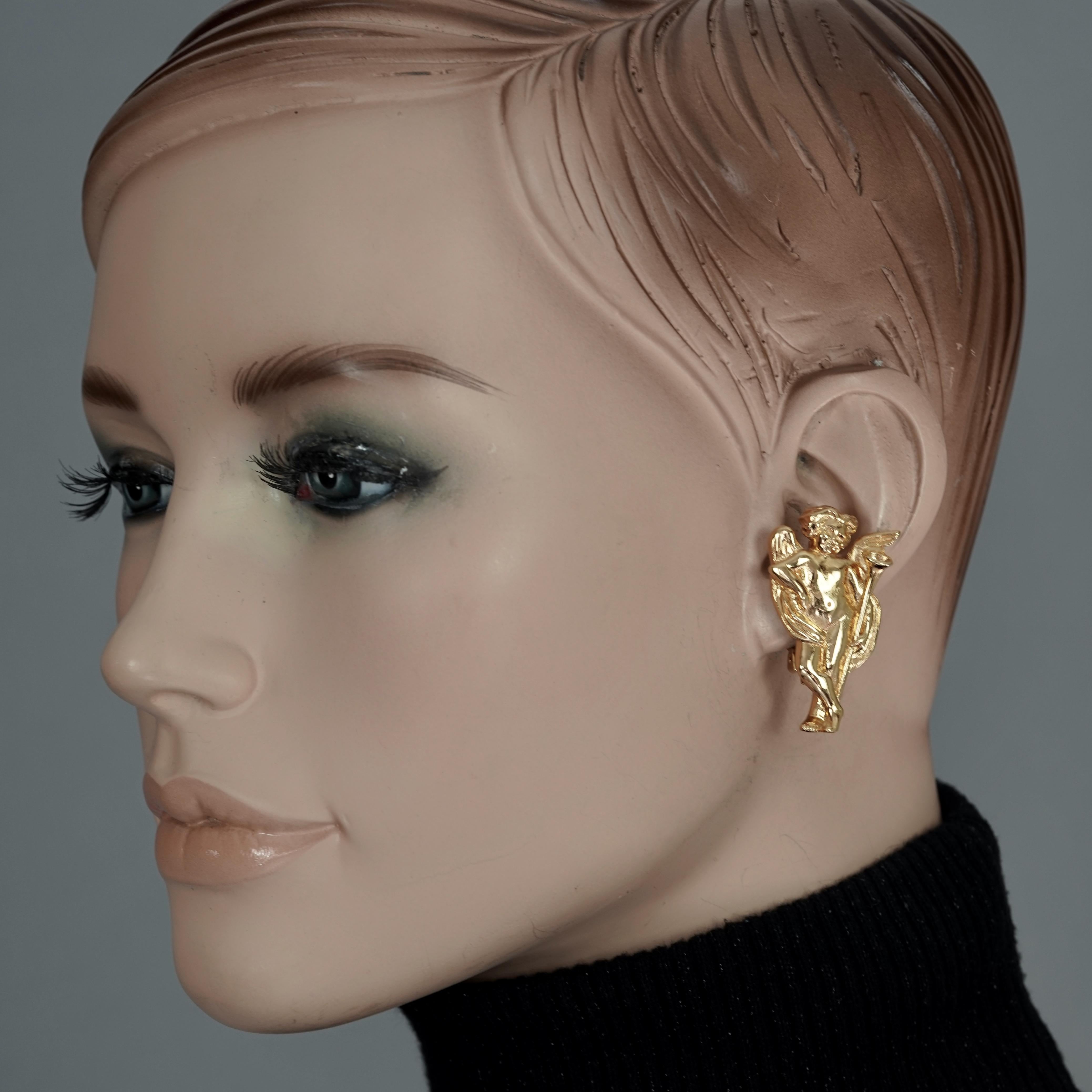 Vintage KARL LAGERFELD Sculptural Putti Cherubs Earrings 5