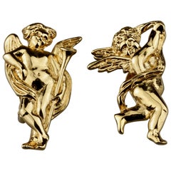 Vintage KARL LAGERFELD Boucles d'oreilles Sculptural Putti Cherubs