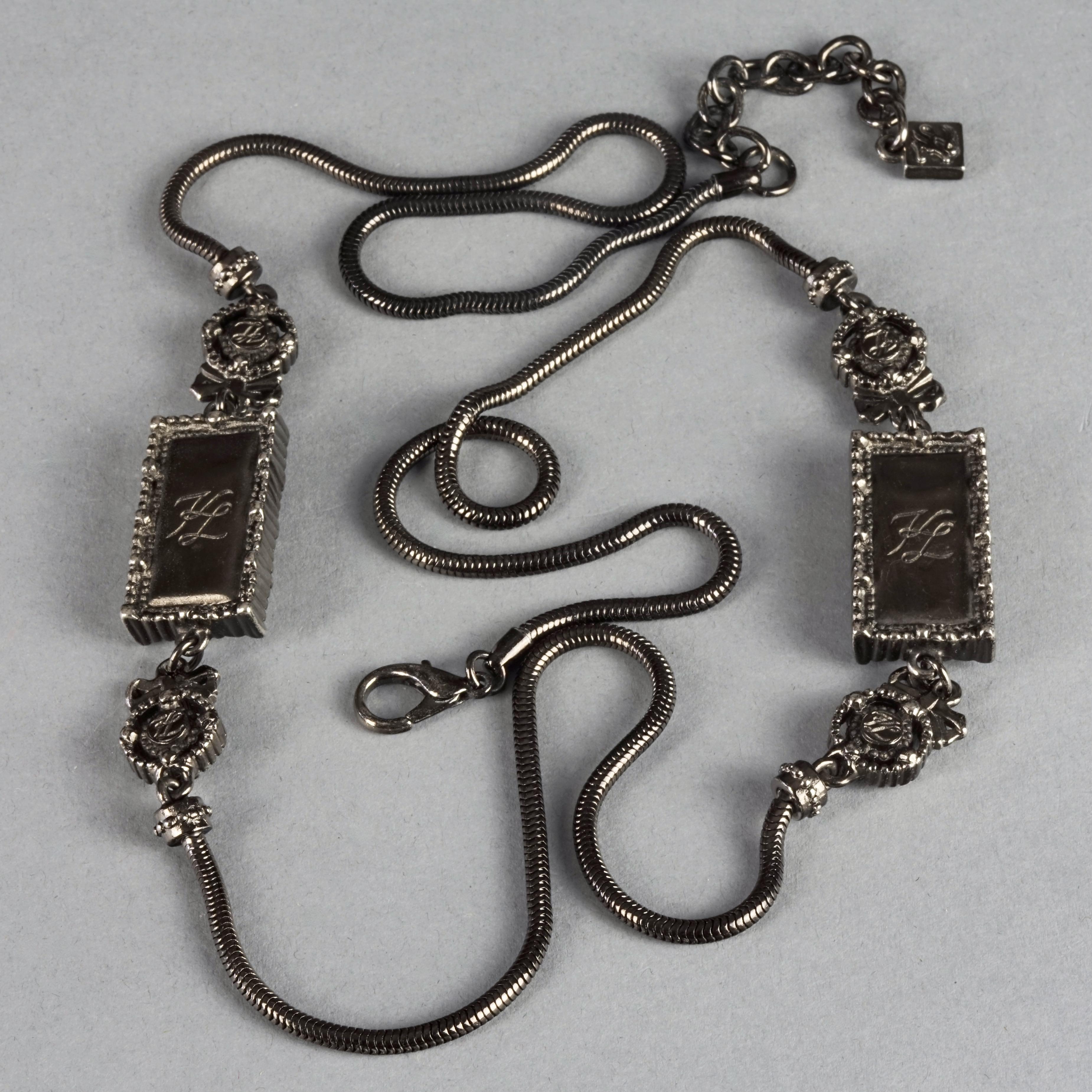 Vintage KARL LAGERFELD Sculpture Figural Charm Necklace For Sale 6