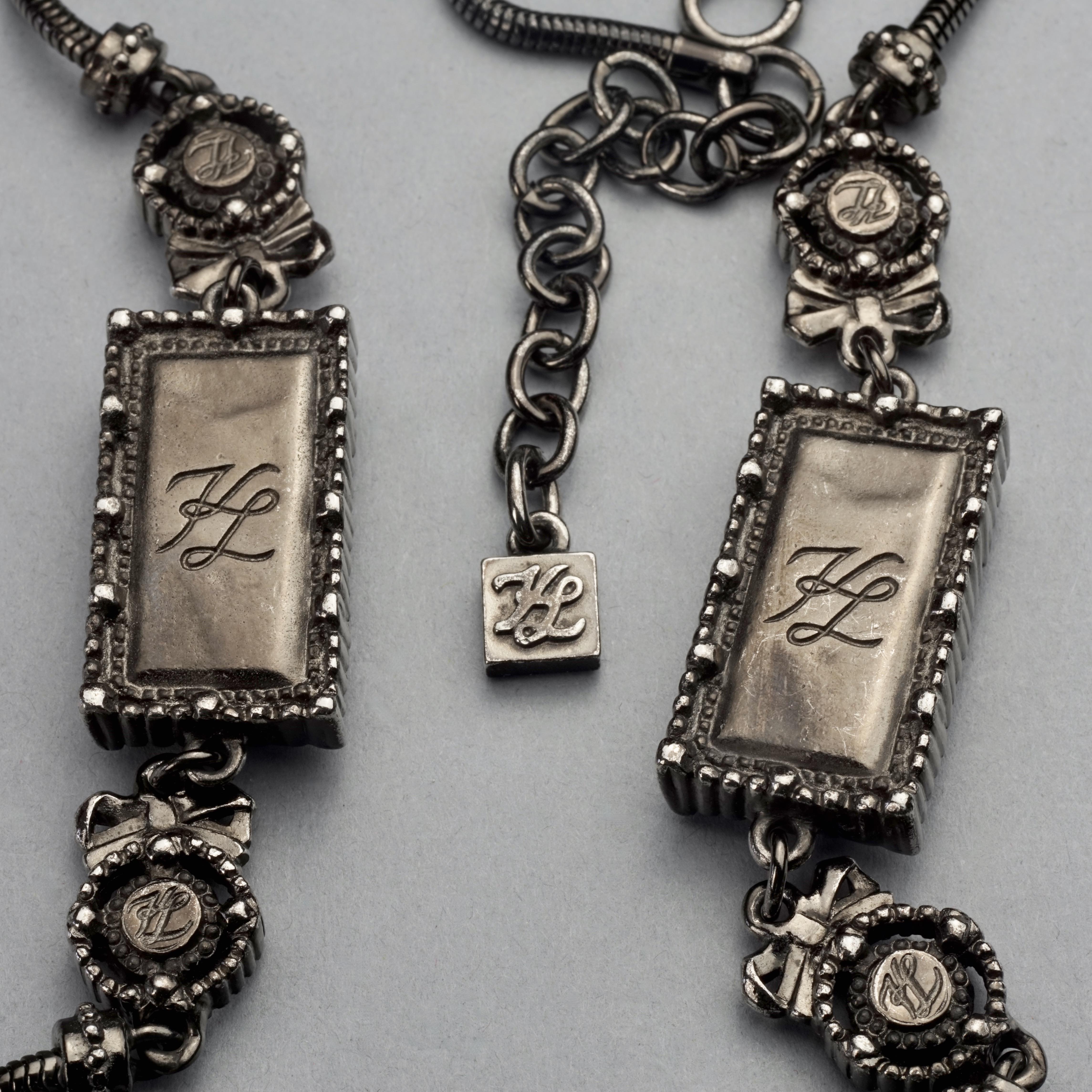 Vintage KARL LAGERFELD Sculpture Figural Charm Necklace For Sale 7