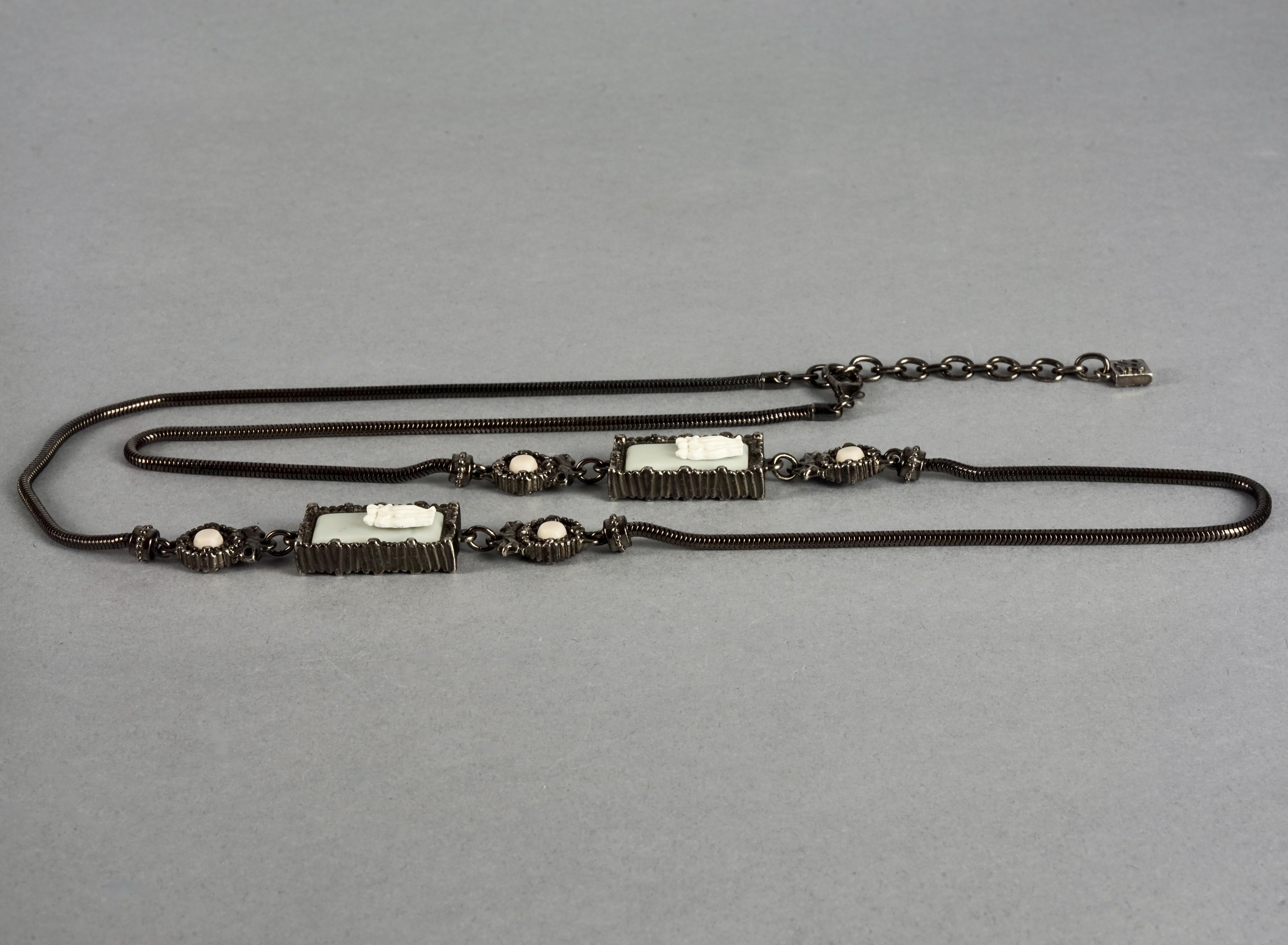 Vintage KARL LAGERFELD Sculpture Figural Charm Necklace For Sale 3