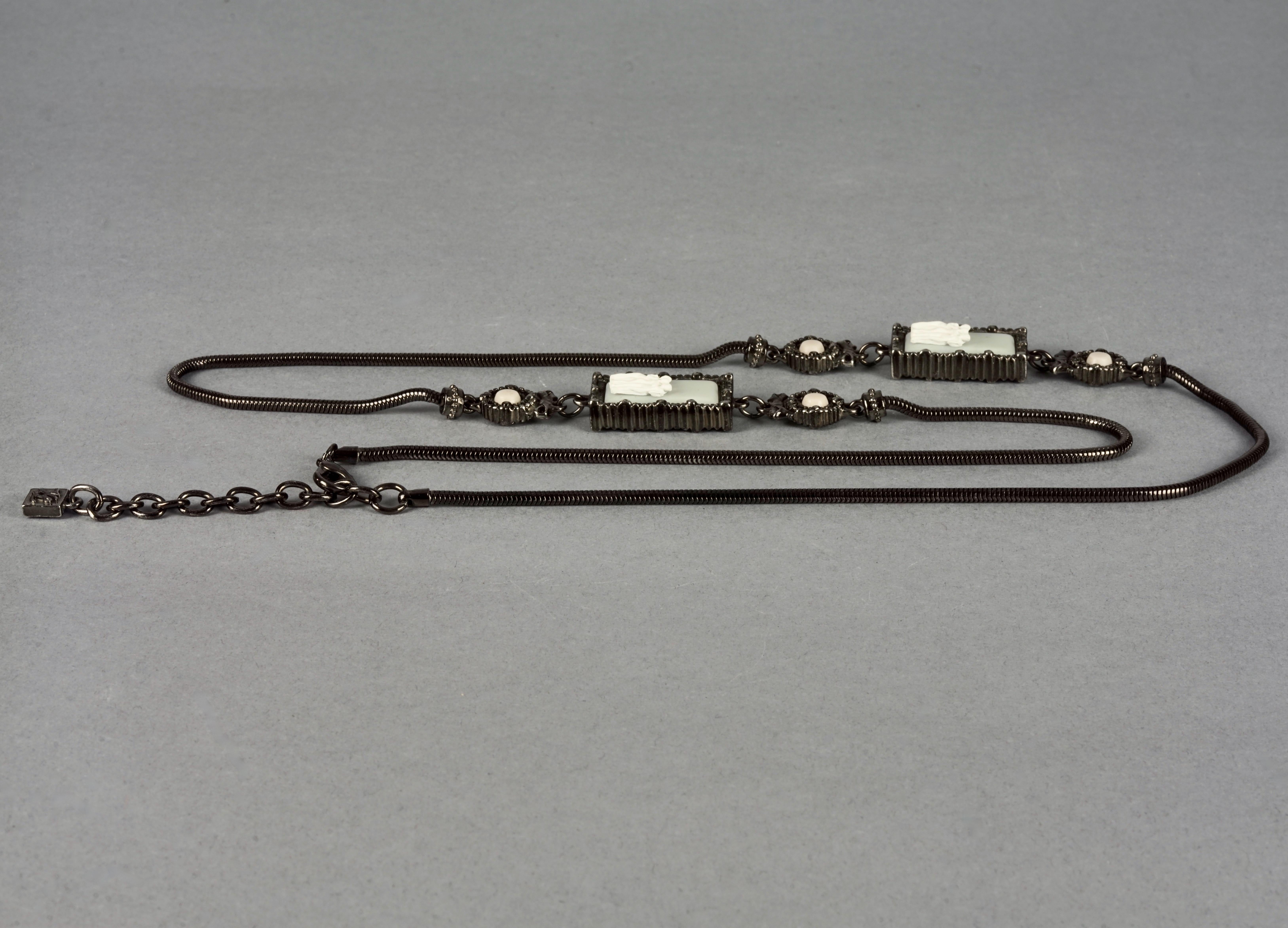 Vintage KARL LAGERFELD Sculpture Figural Charm Necklace For Sale 4