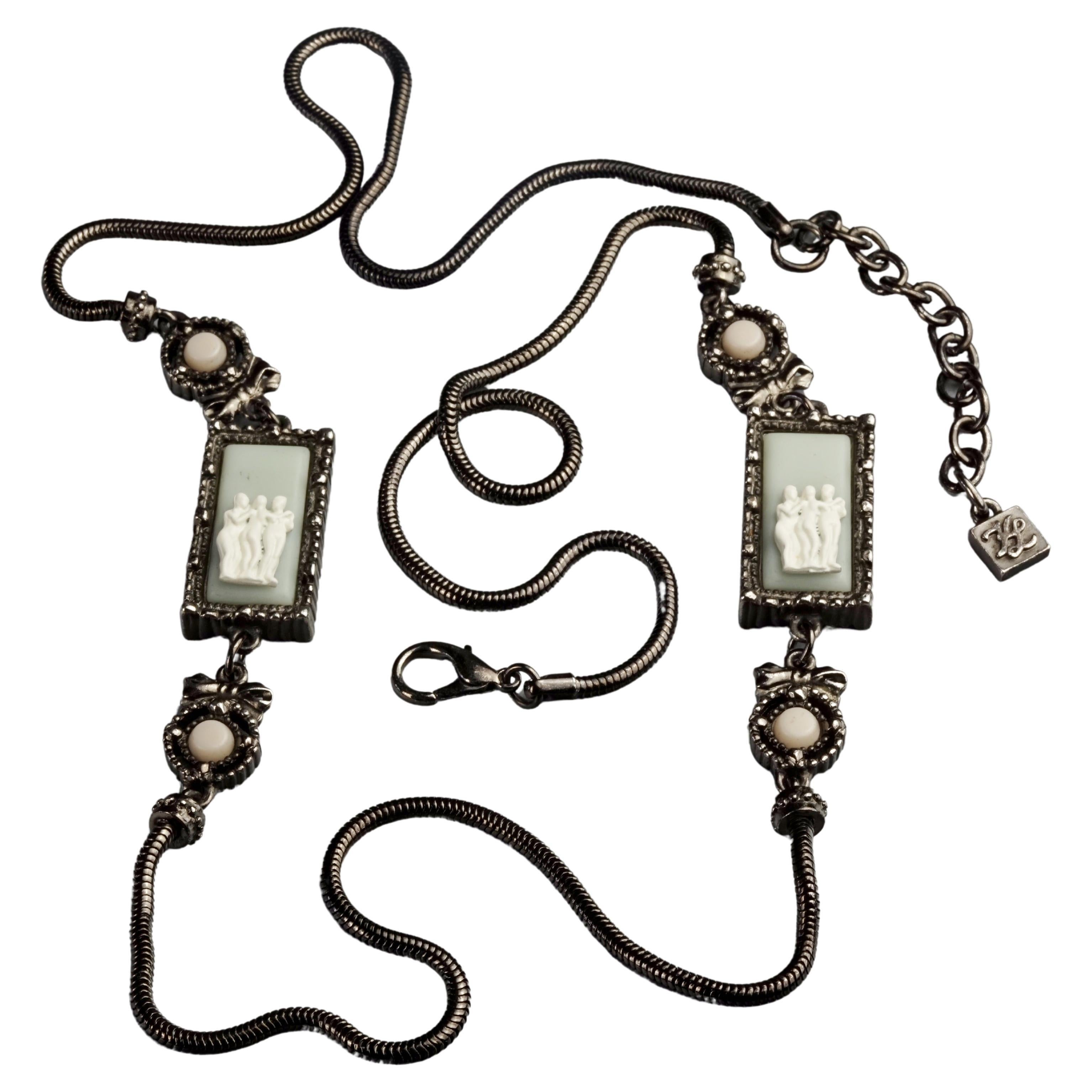 Vintage KARL LAGERFELD Sculpture Figural Charm Necklace For Sale