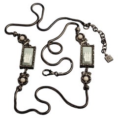 Vintage KARL LAGERFELD Sculpture Figural Charm Necklace