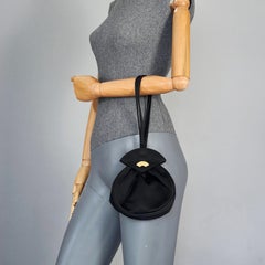 Vintage KARL LAGERFELD Silk Black Fan Top Handle Bag