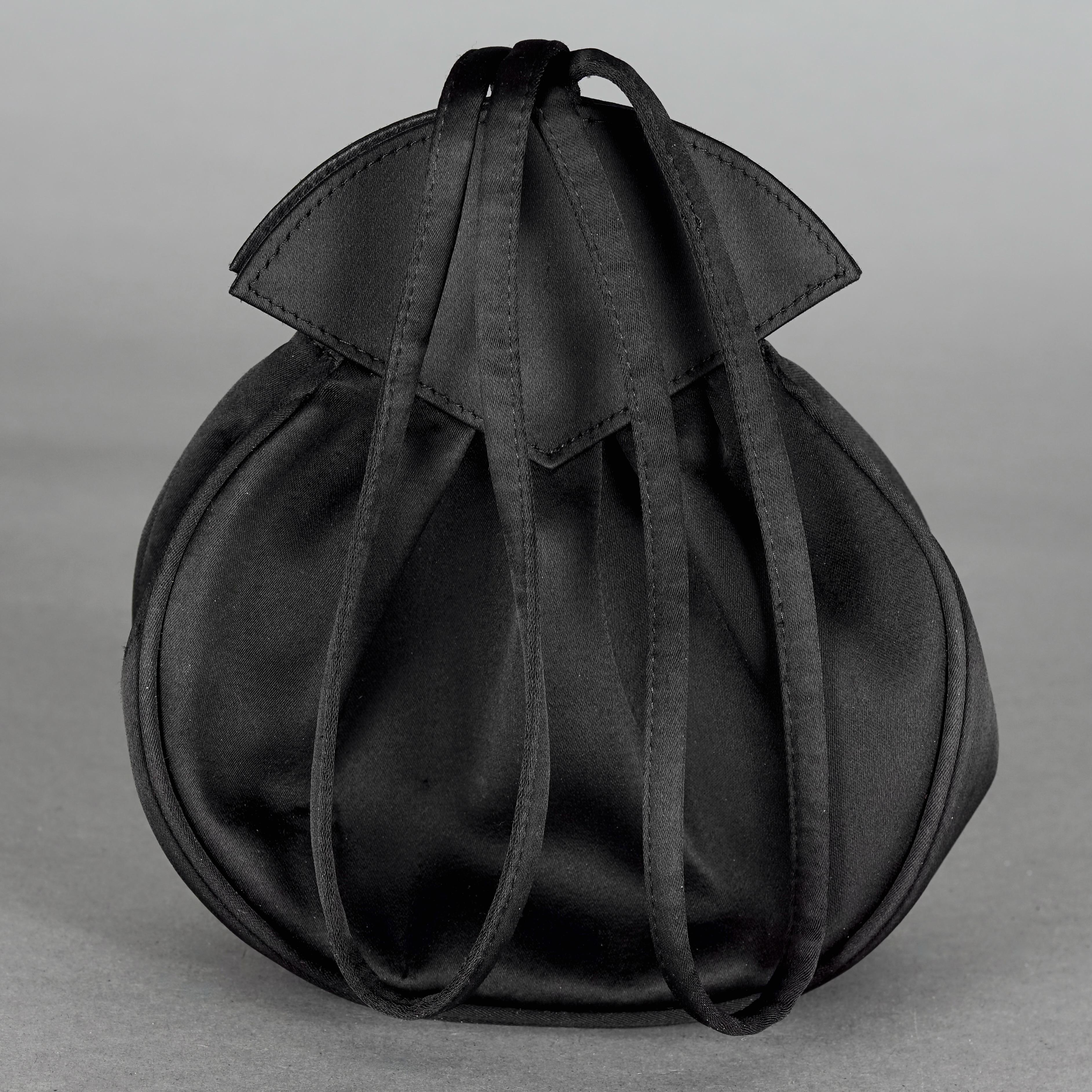 Vintage KARL LAGERFELD Silk Black Fan Top Handle Bag For Sale 3