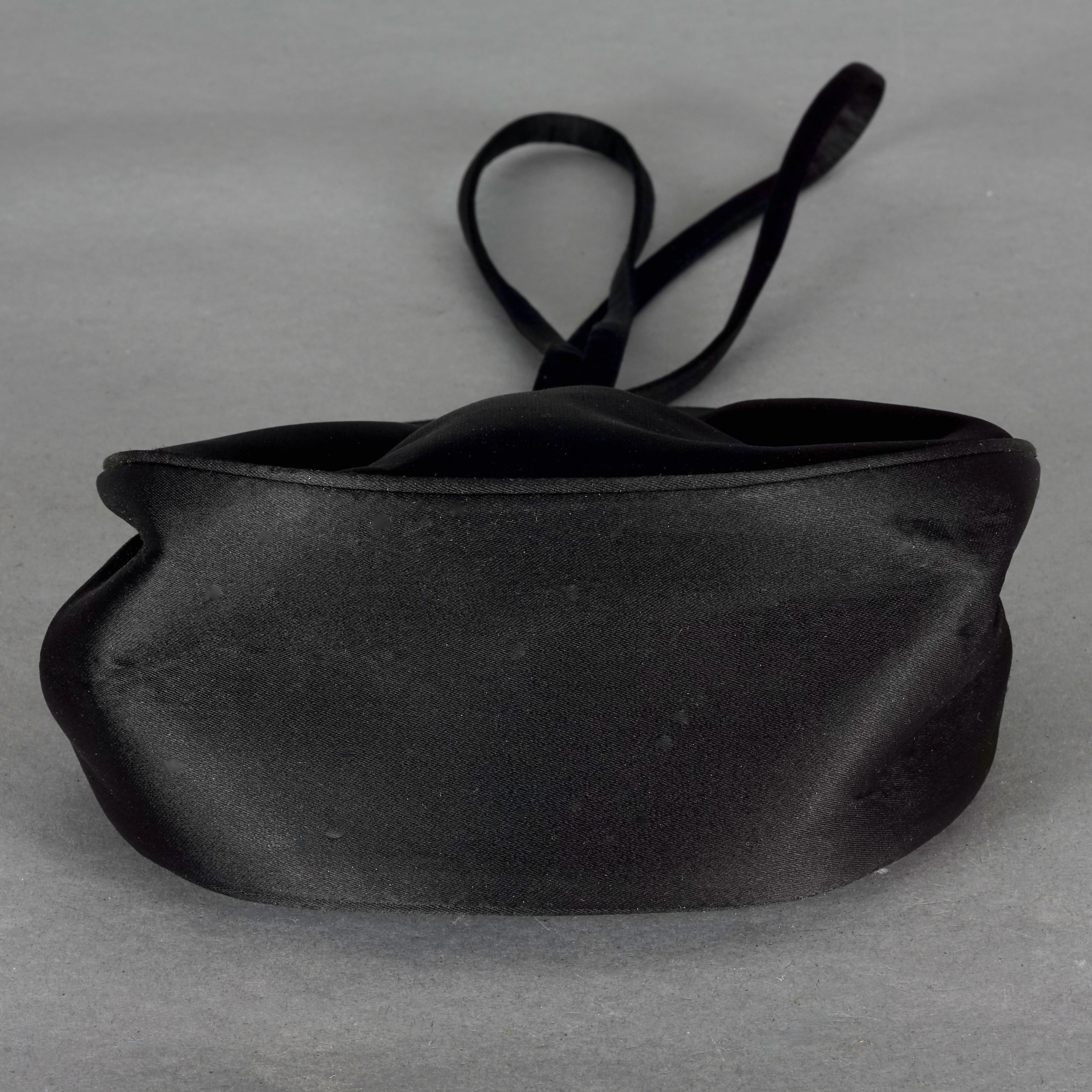 Vintage KARL LAGERFELD Silk Black Fan Top Handle Bag For Sale 4