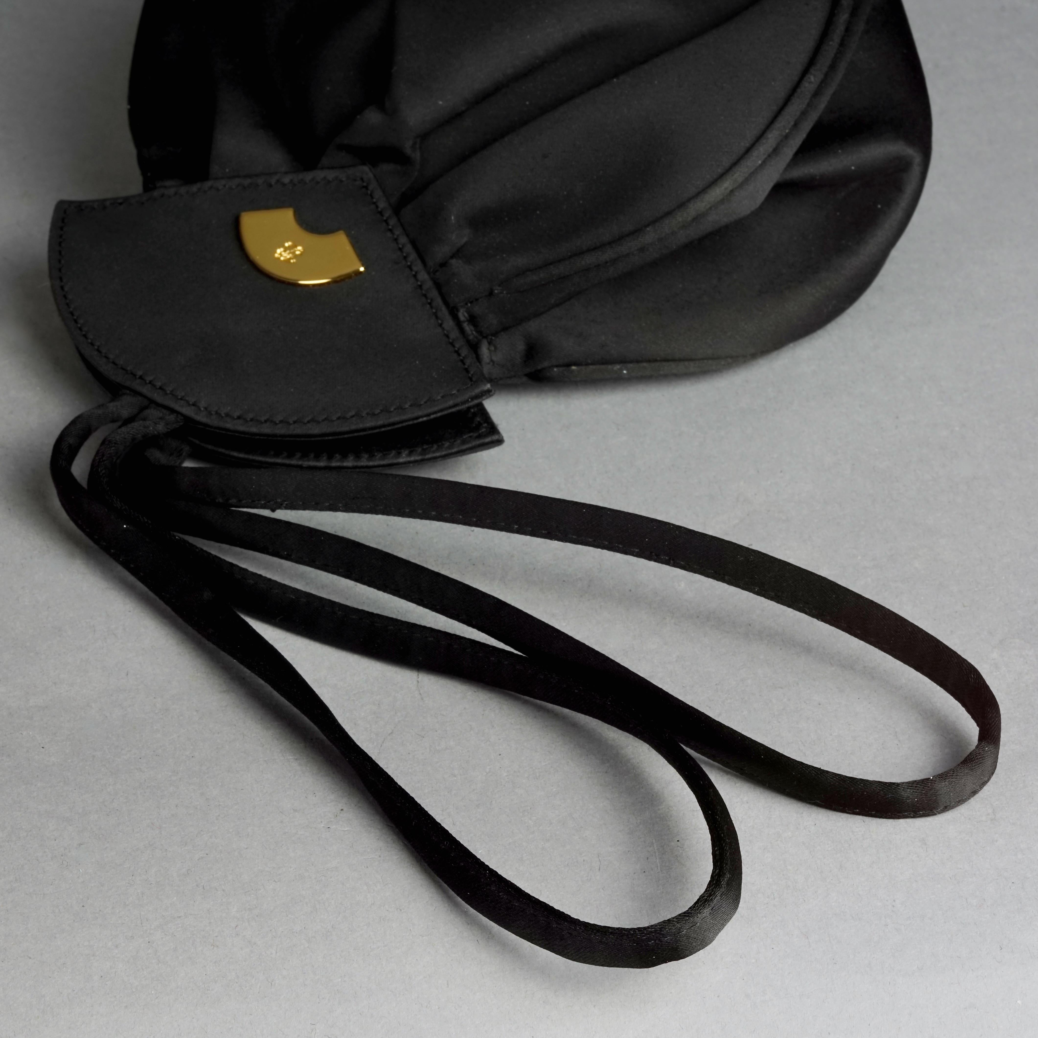 Vintage KARL LAGERFELD Silk Black Fan Top Handle Bag For Sale 5