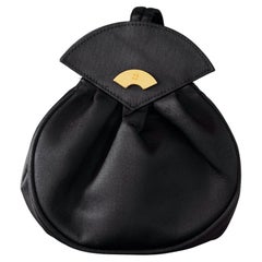 Vintage KARL LAGERFELD Silk Black Fan Top Handle Bag