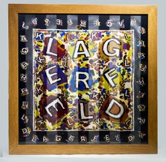 Vintage Silk Framed Scarf by Karl Lagerfeld, Art Deco Style