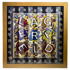 Retro Karl Lagerfeld Silk Framed Scarf