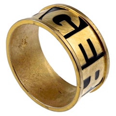 Vintage KARL LAGERFELD Spelled Enamel Cuff Bracelet