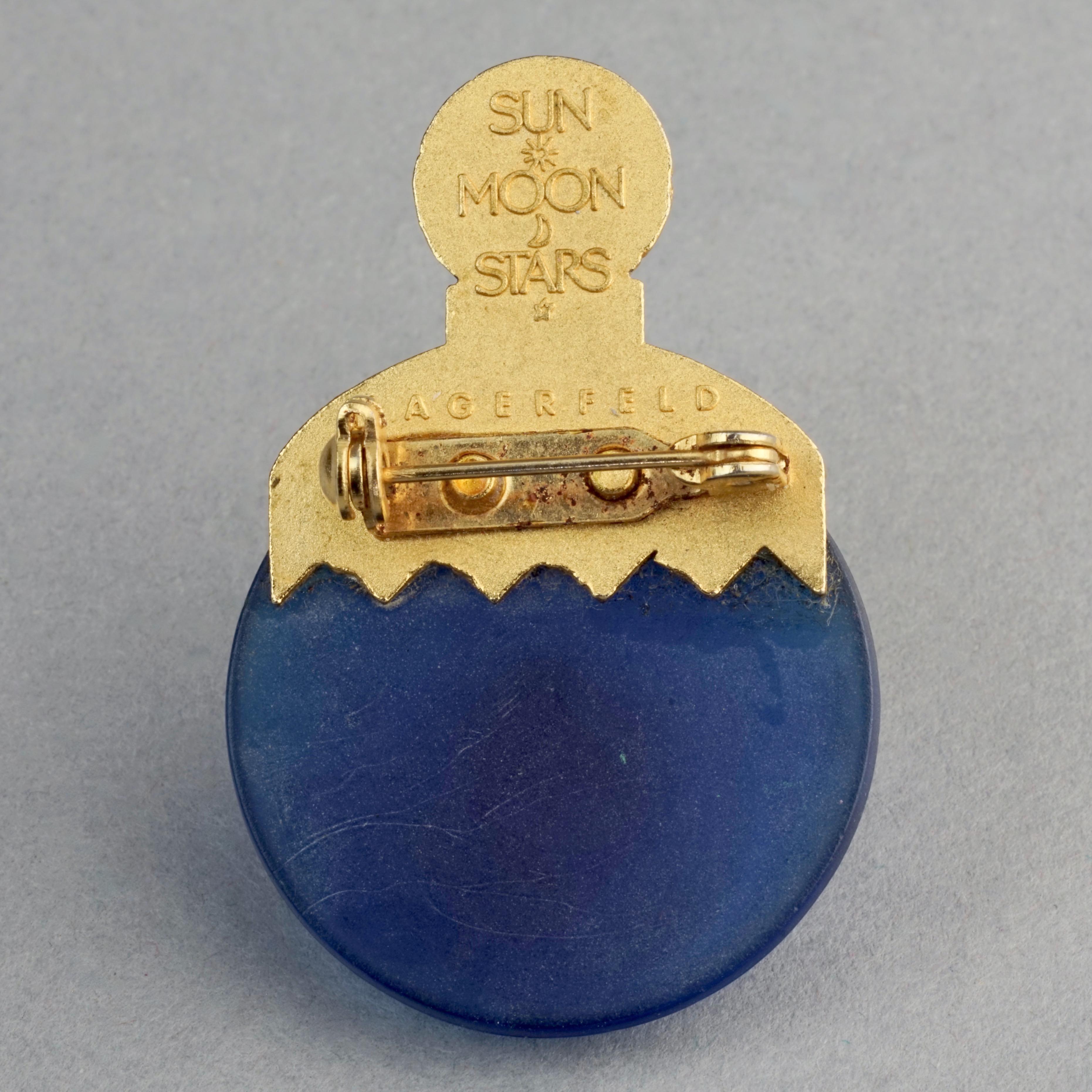 Women's or Men's Vintage KARL LAGERFELD Sun Moon Stars Perfume Brooch For Sale
