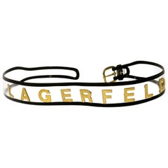 Vintage KARL LAGERFELD Transparent Gold Letter Belt