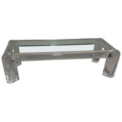 Vintage Karl Springer Acrylic & Glass Coffee Table