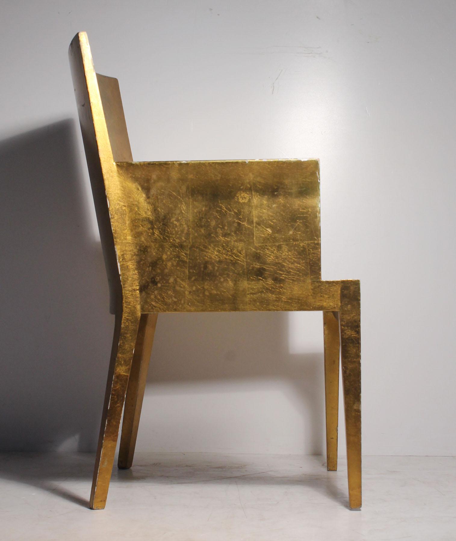 Vintage Karl Springer JMF Armchair (Gilt) by Enrique Garcel for Jimeco In Good Condition For Sale In Chicago, IL