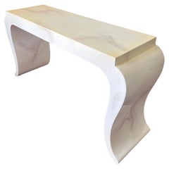 Vintage Karl Springer Style Faux Marble Console