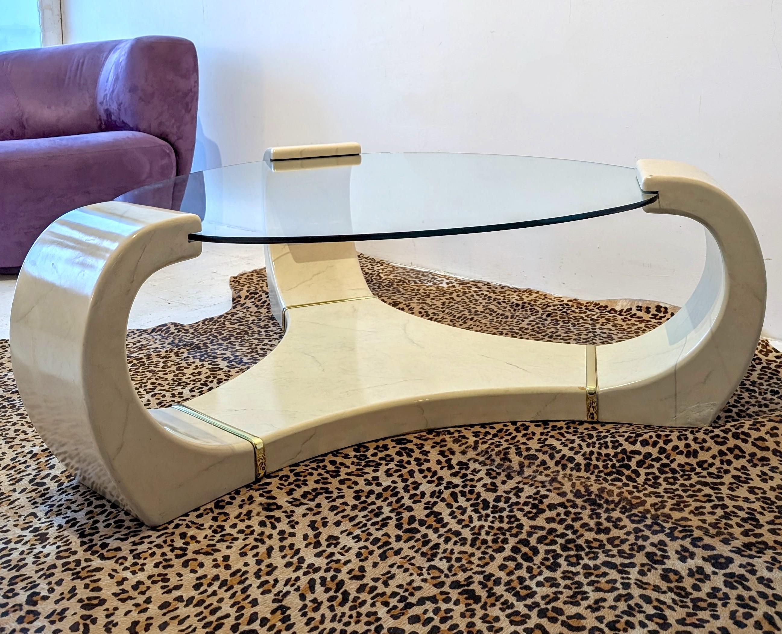 Table basse laquée postmoderne de style Karl Springer en vente 4