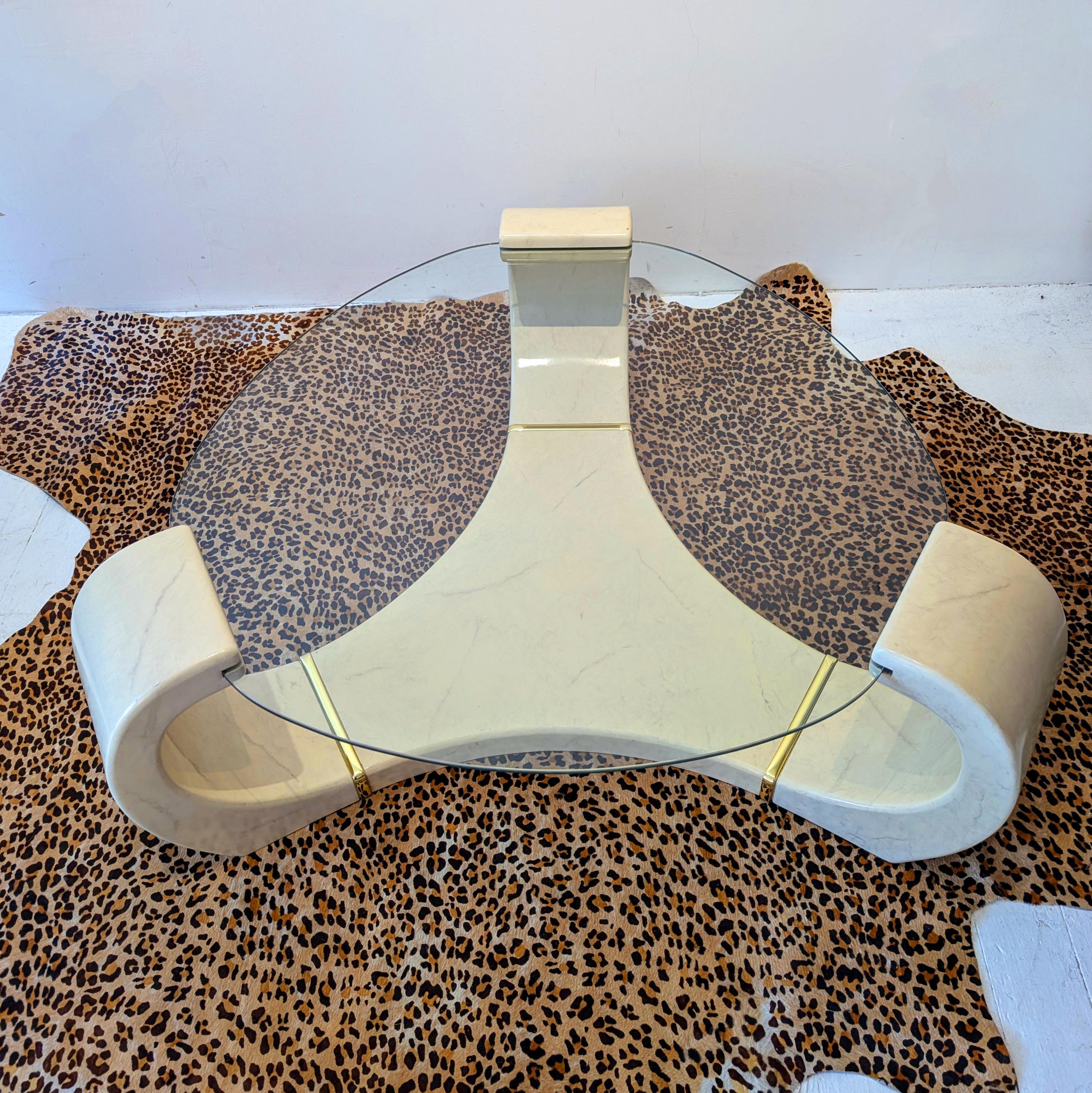 Table basse laquée postmoderne de style Karl Springer Bon état - En vente à Hastings, GB