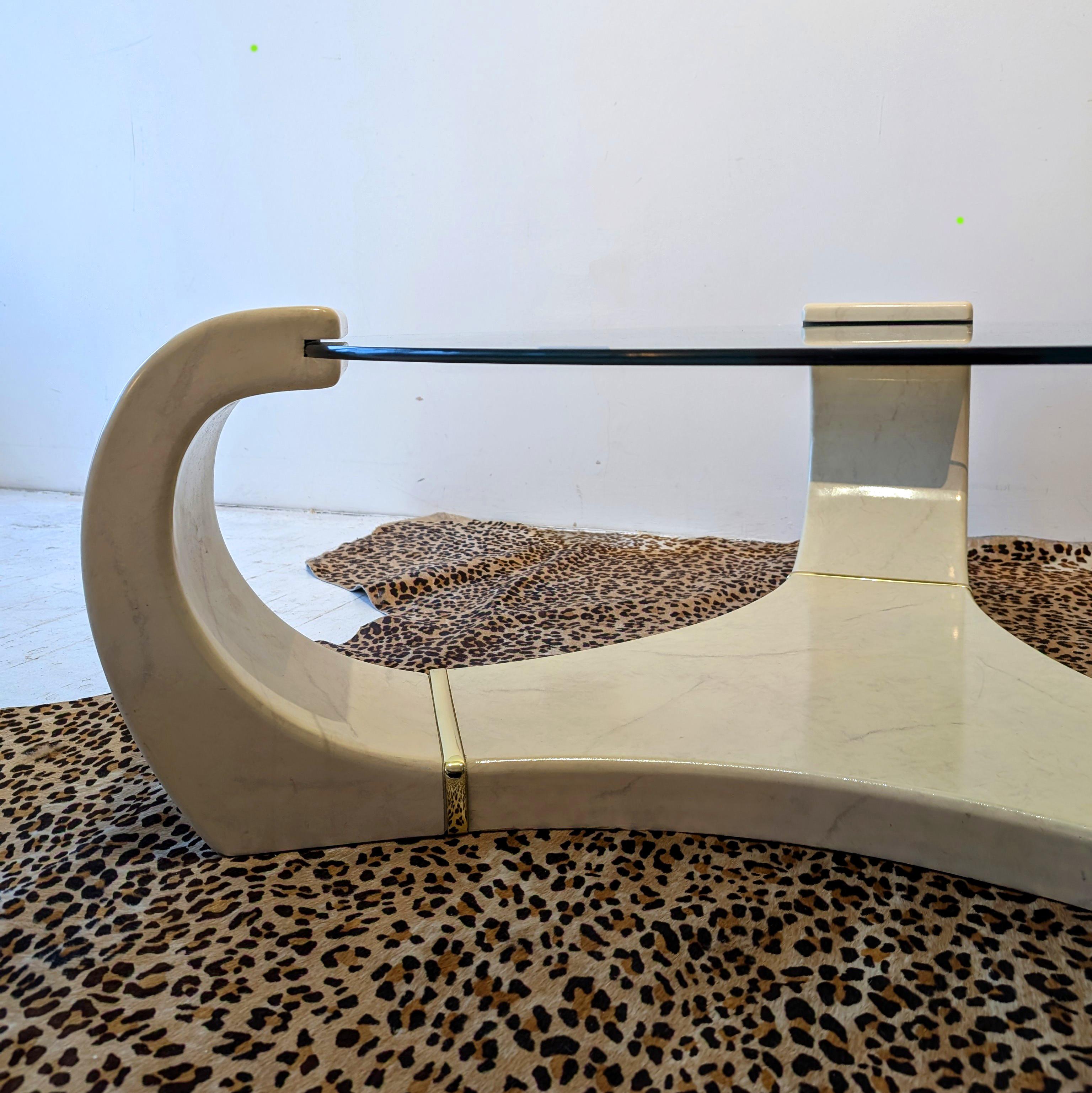Table basse laquée postmoderne de style Karl Springer en vente 1