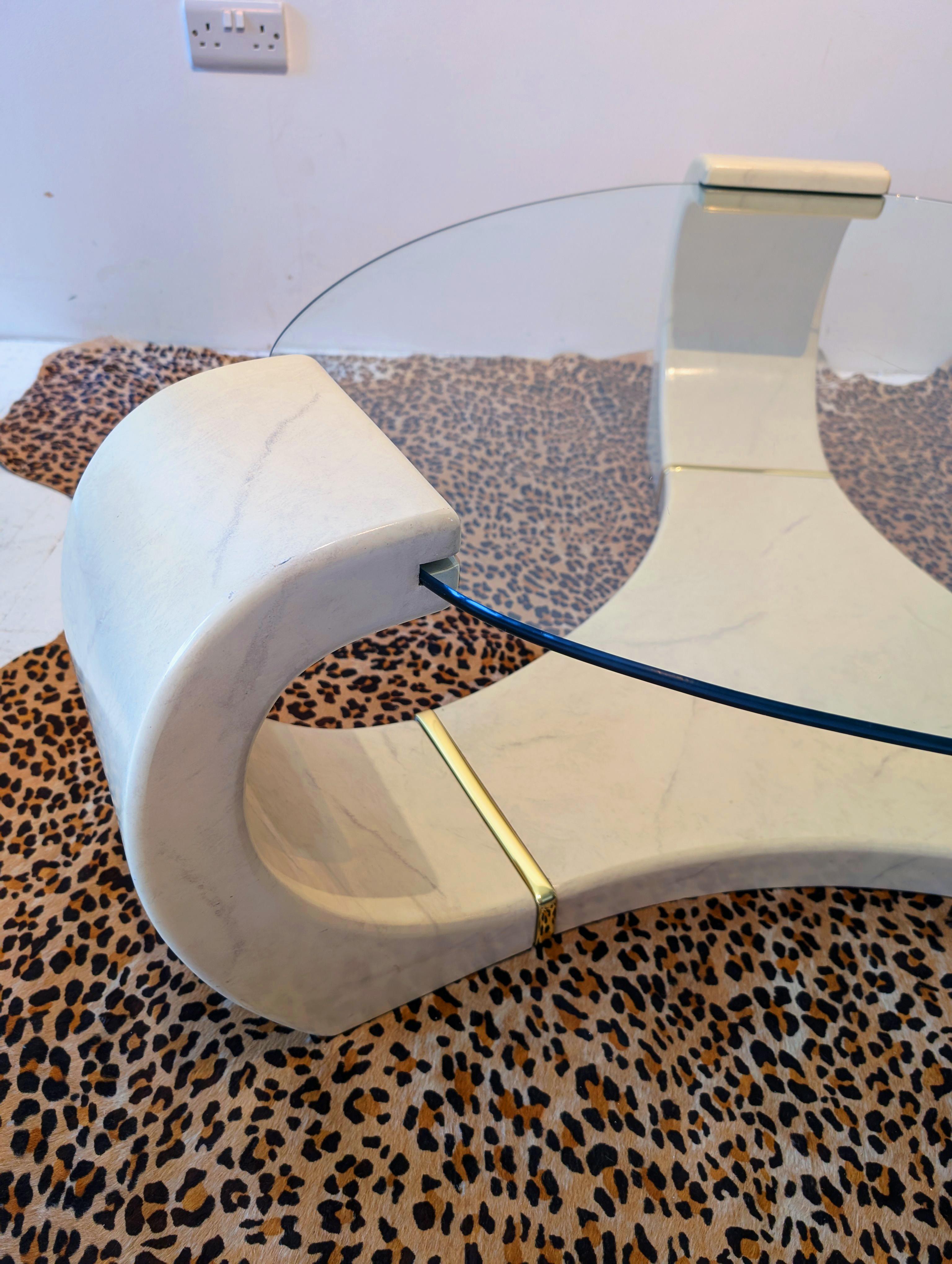 Table basse laquée postmoderne de style Karl Springer en vente 2