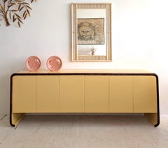 Vintage Karl Springer style waterfall ends sideboard / credenza USA 1980s