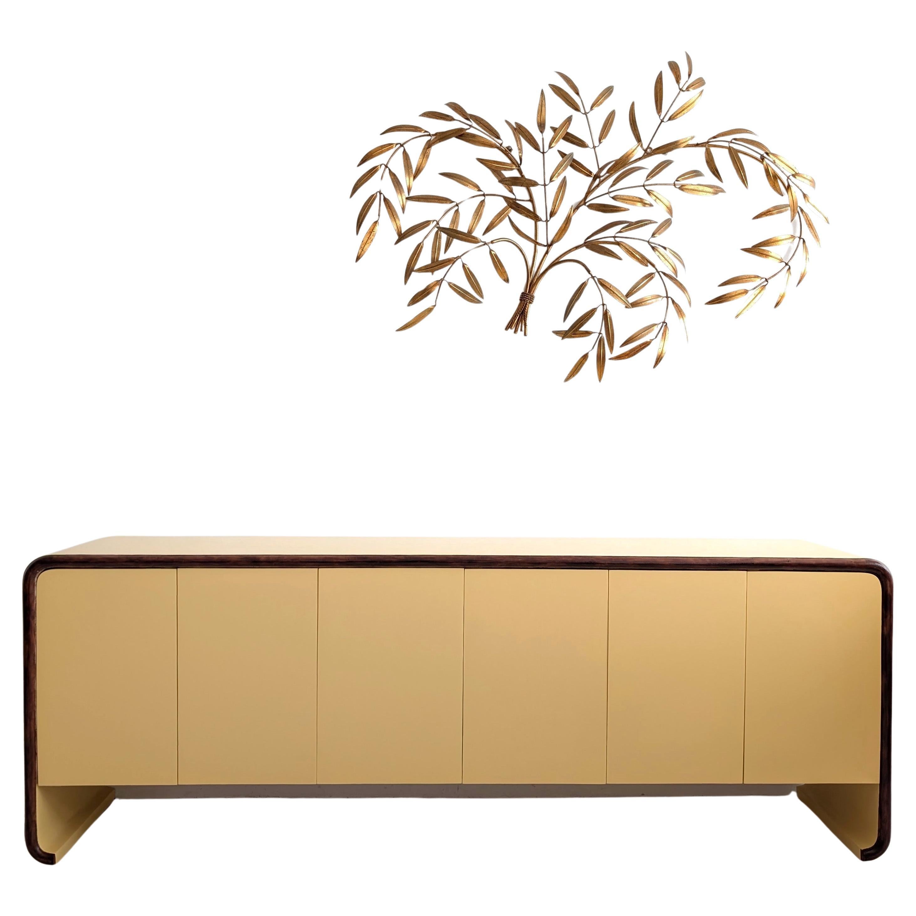 Vintage Karl Springer style waterfall ends sideboard / credenza USA 1980s