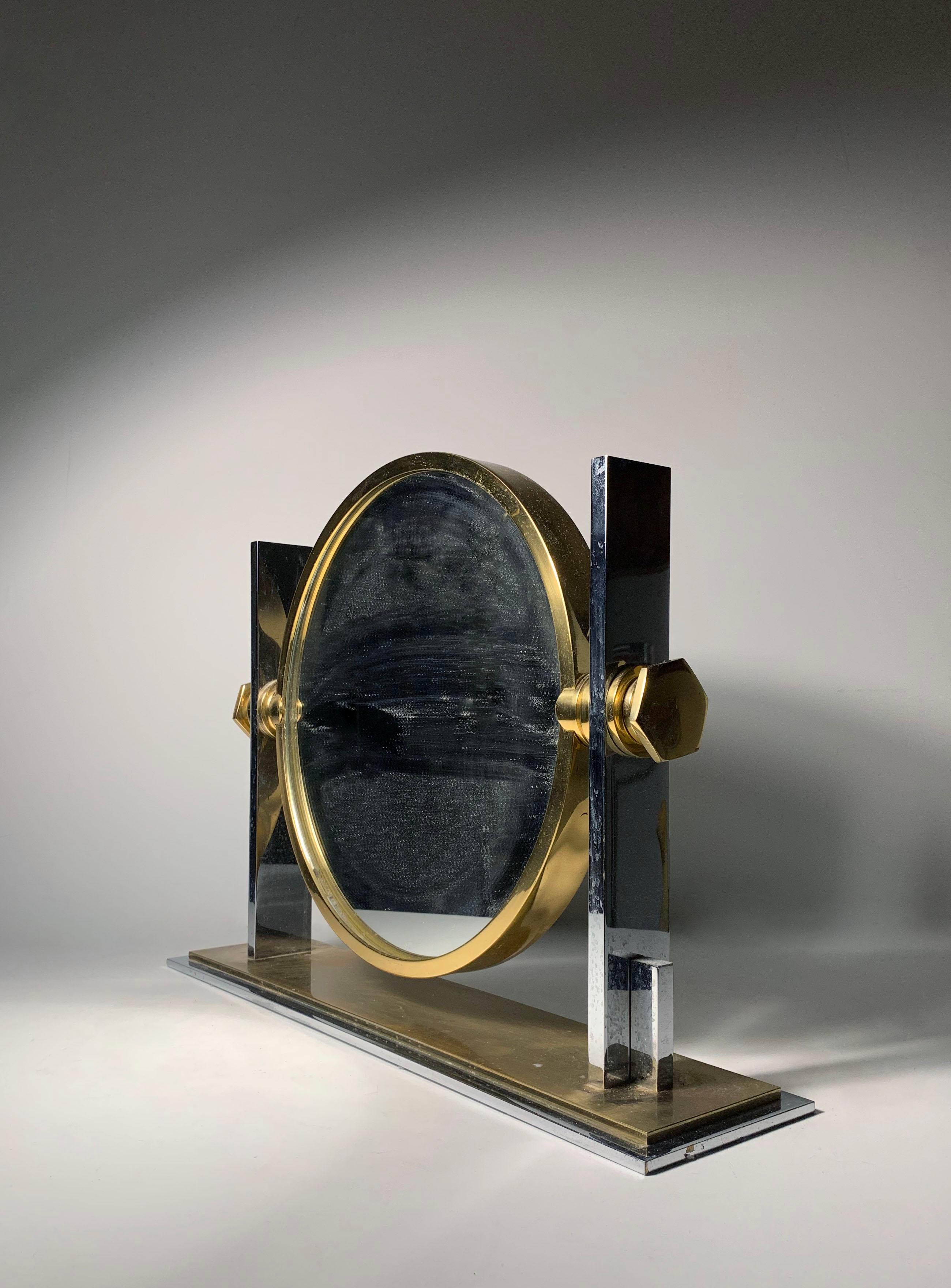 Mid-Century Modern Vintage Karl Springer Vanity Mirror For Sale