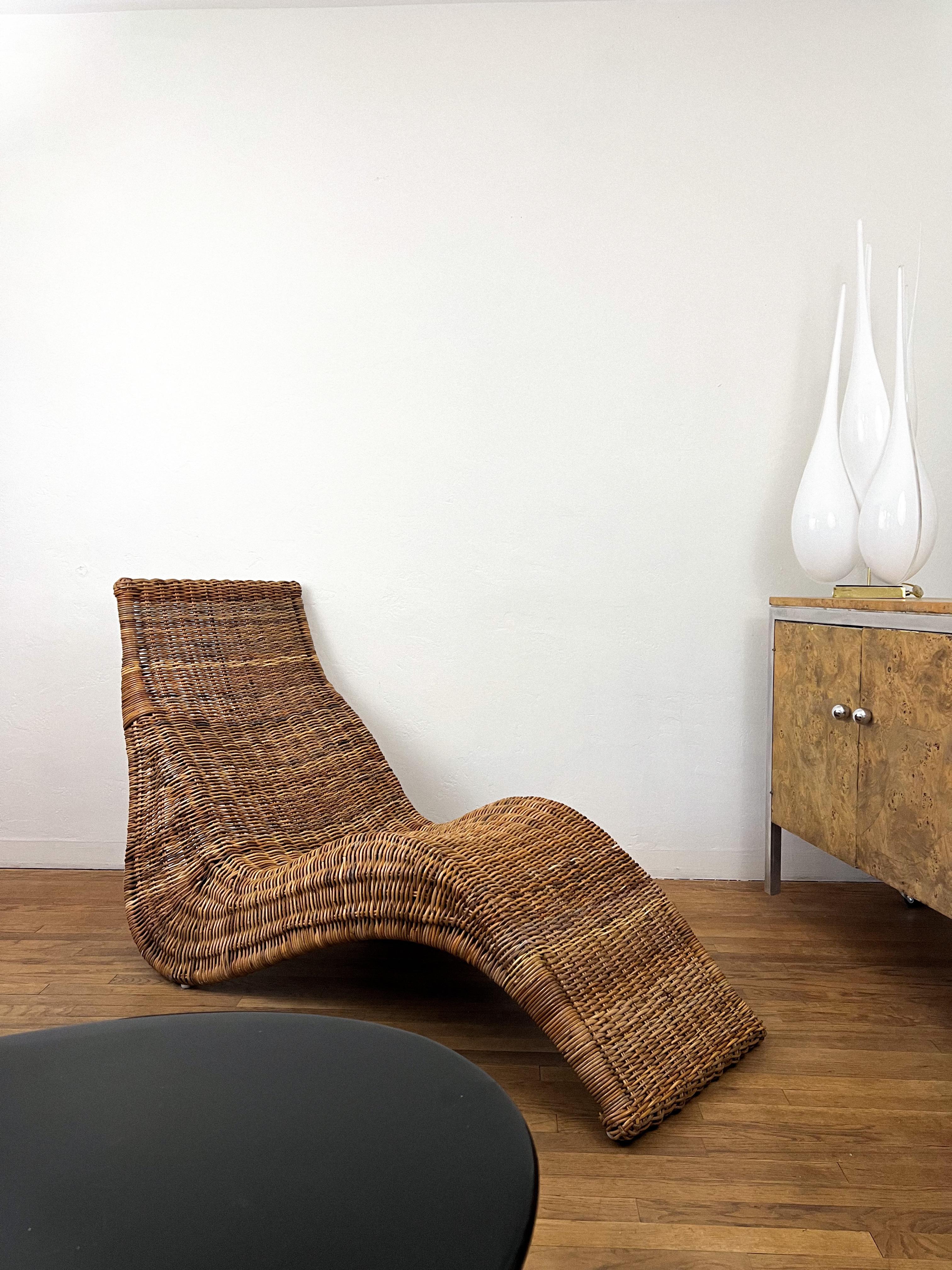 Organic Modern Vintage “Karlskrona” Wicker Lounge Chair by Carl Öjerstam For Sale
