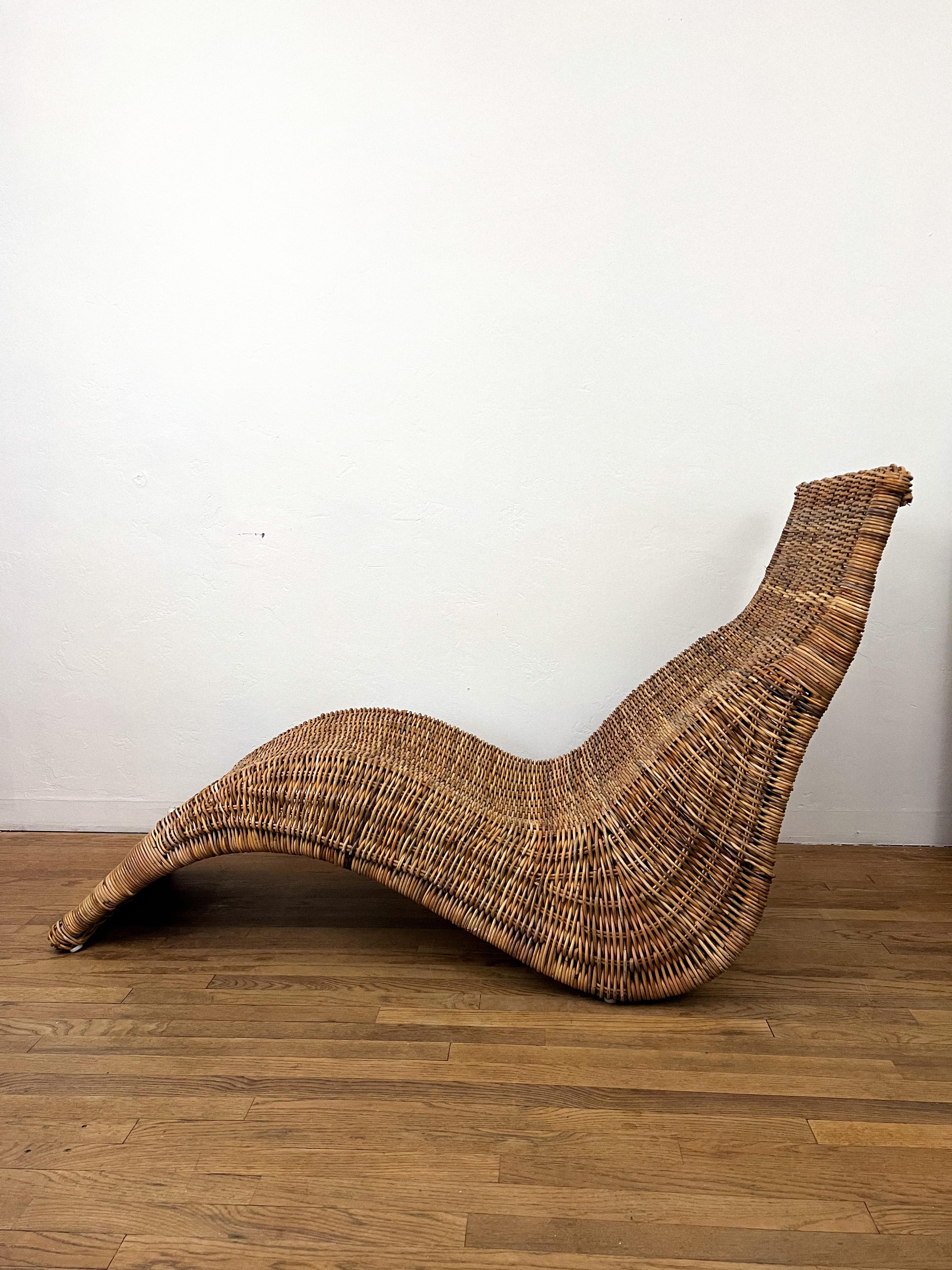 Late 20th Century Vintage “Karlskrona” Wicker Lounge Chair by Carl Öjerstam