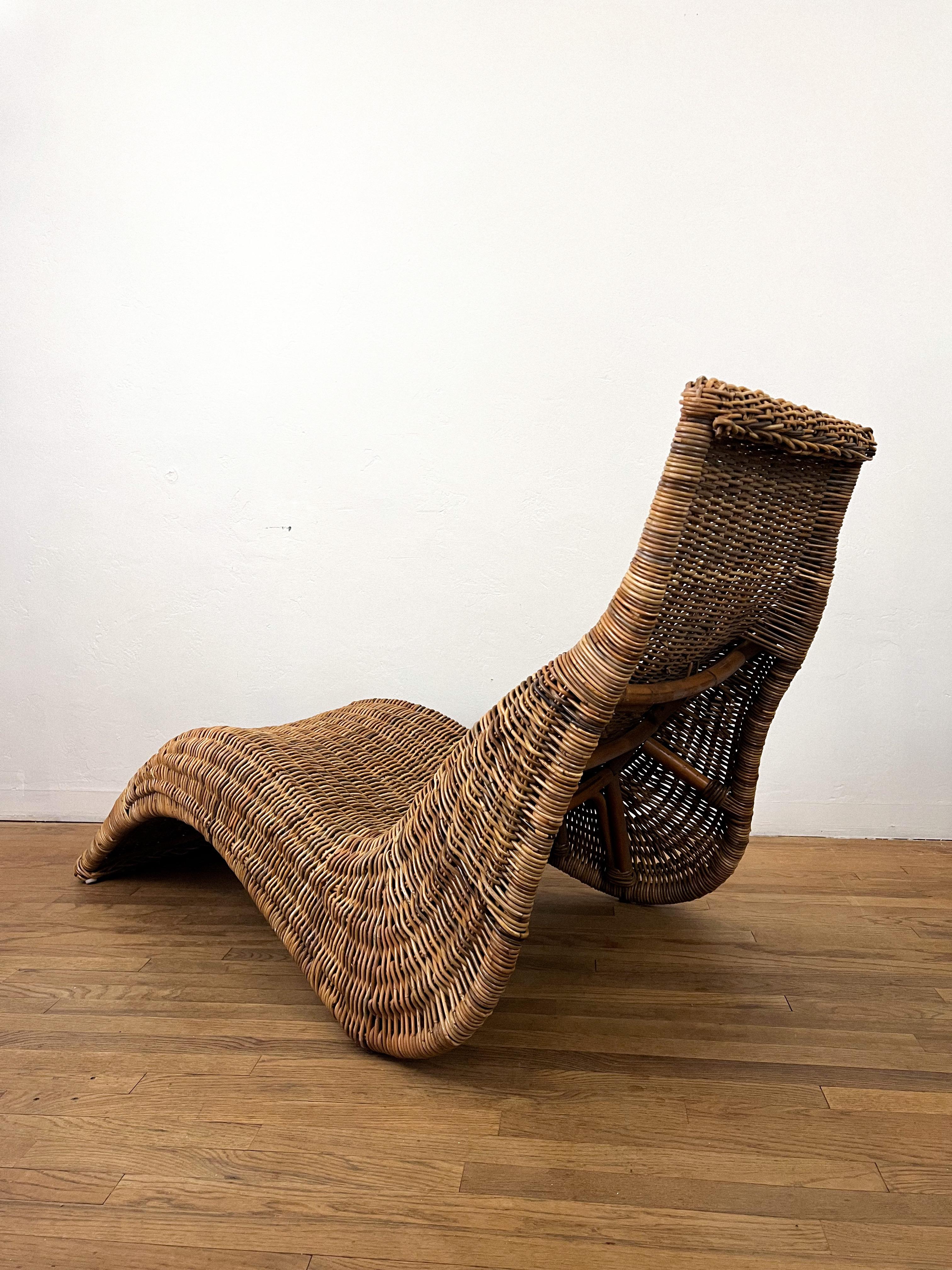 Vintage “Karlskrona” Wicker Lounge Chair by Carl Öjerstam For Sale 1