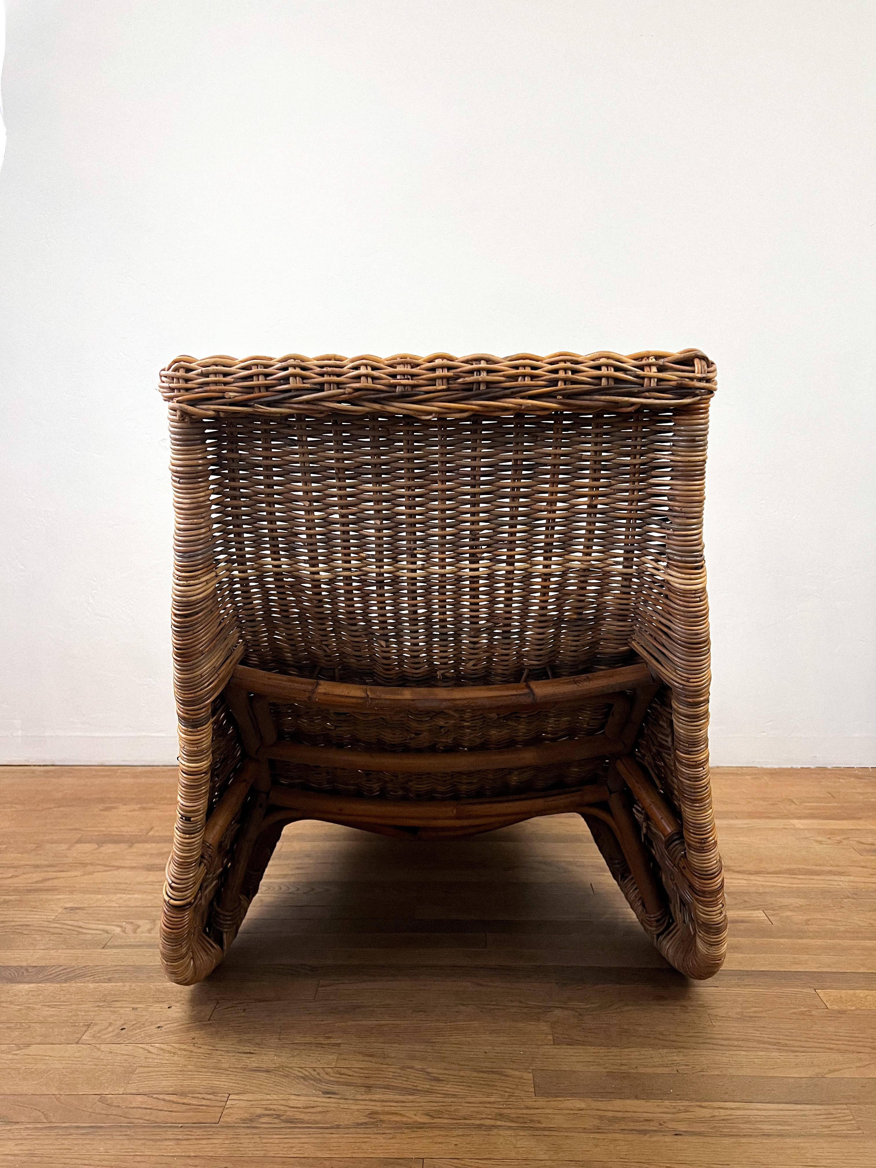 Vintage “Karlskrona” Wicker Lounge Chair by Carl Öjerstam 1