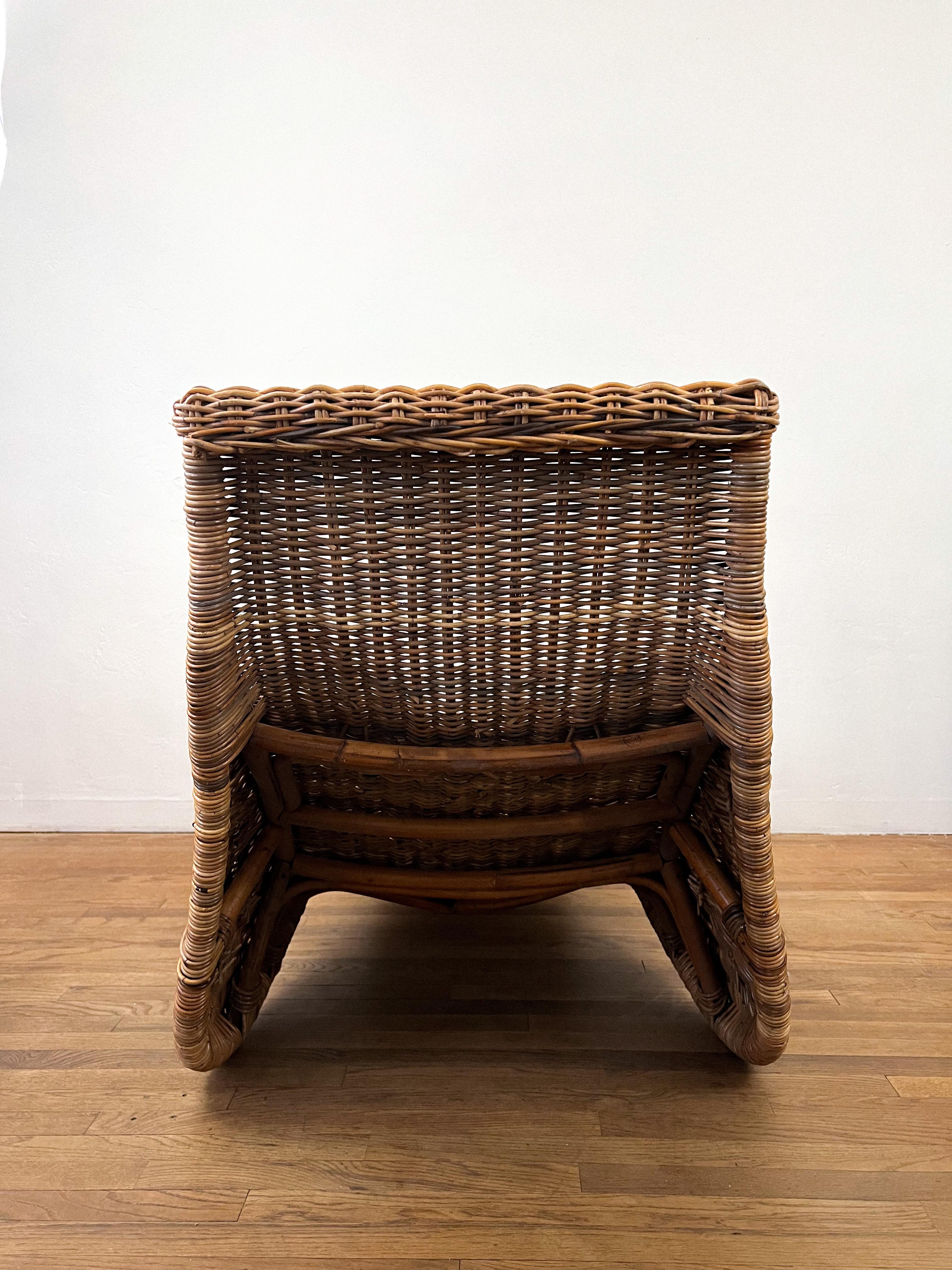 Vintage “Karlskrona” Wicker Lounge Chair by Carl Öjerstam For Sale 2