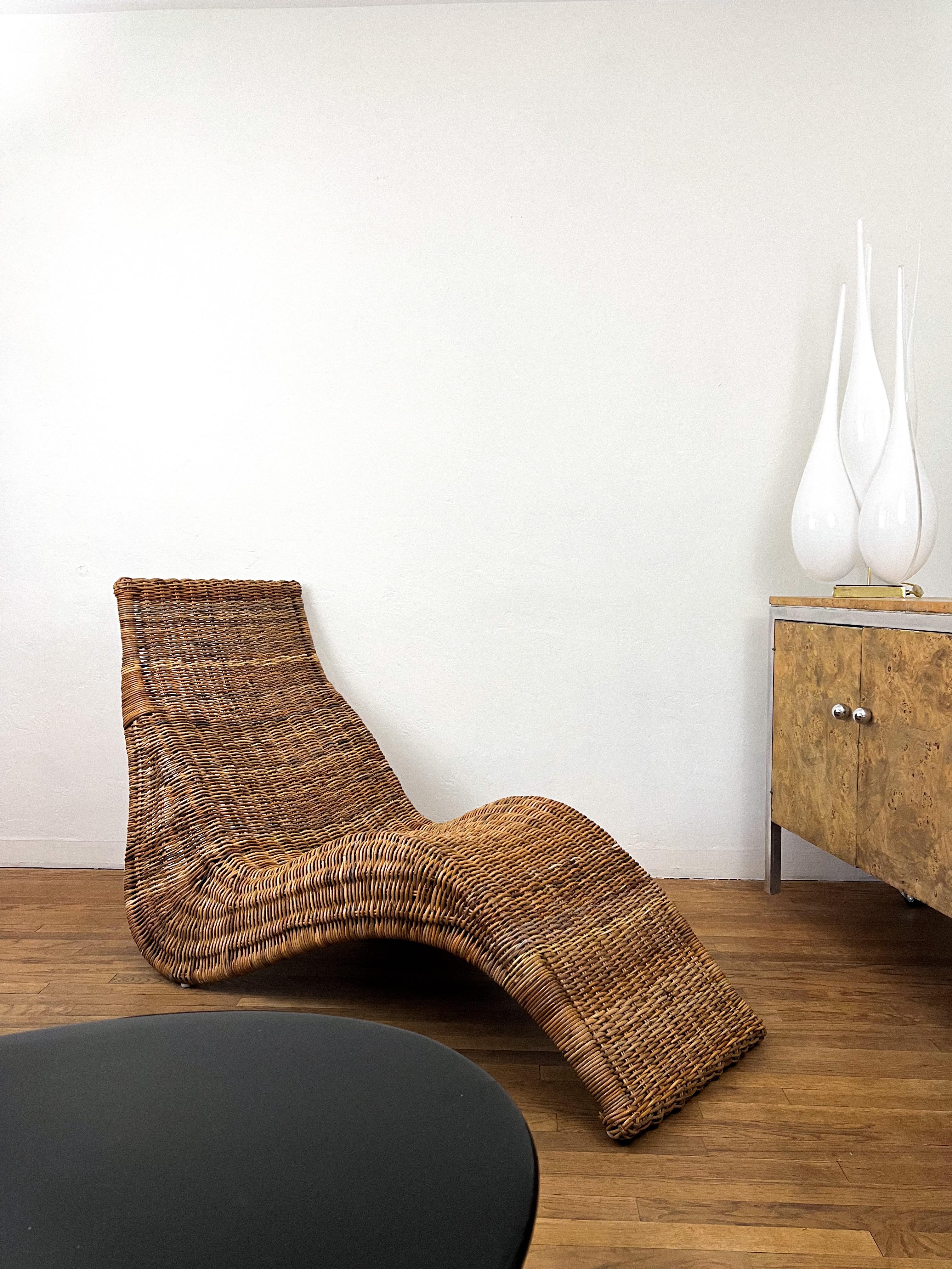 Sedia lounge in vimini 