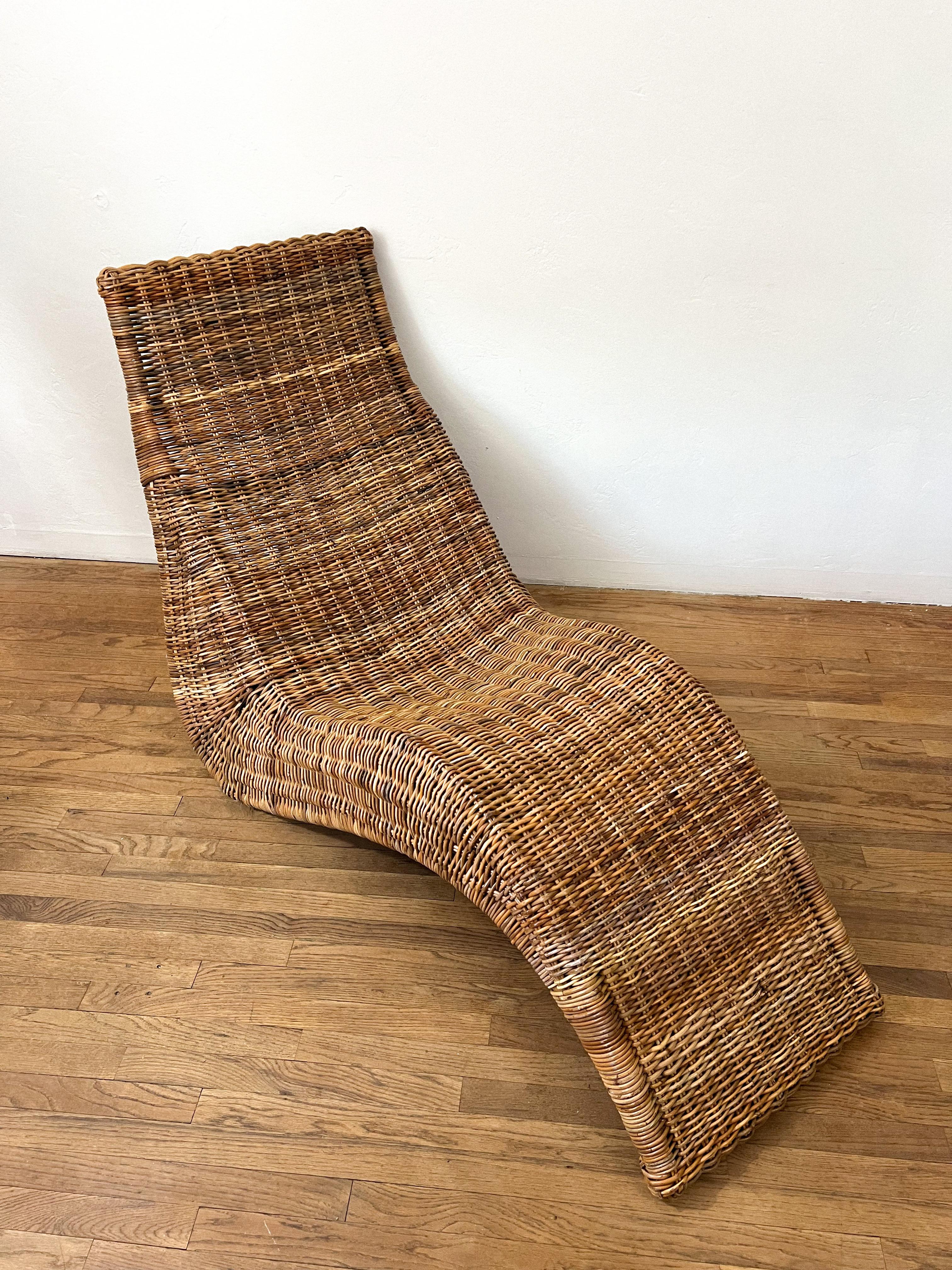 Sedia da salotto in vimini vintage 