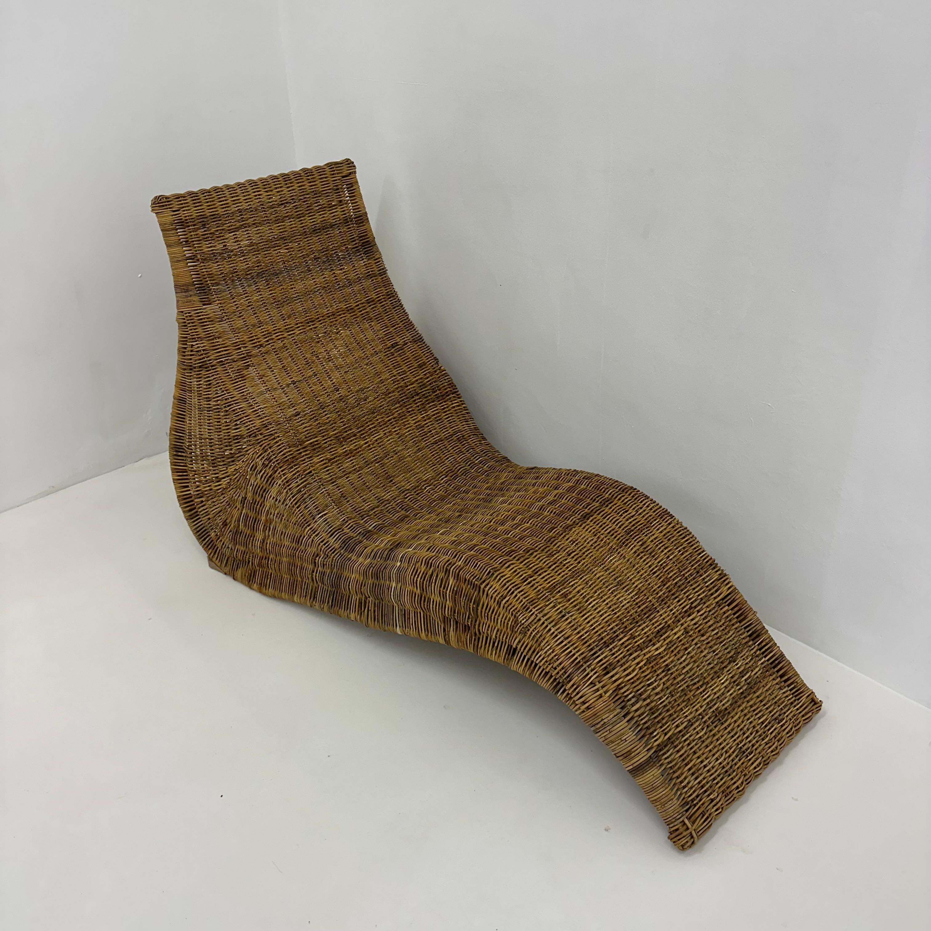 Vintage Karlskrona wicker lounge chair by Karlm Malmvell for Ikea 1998 In Good Condition In Delft, NL