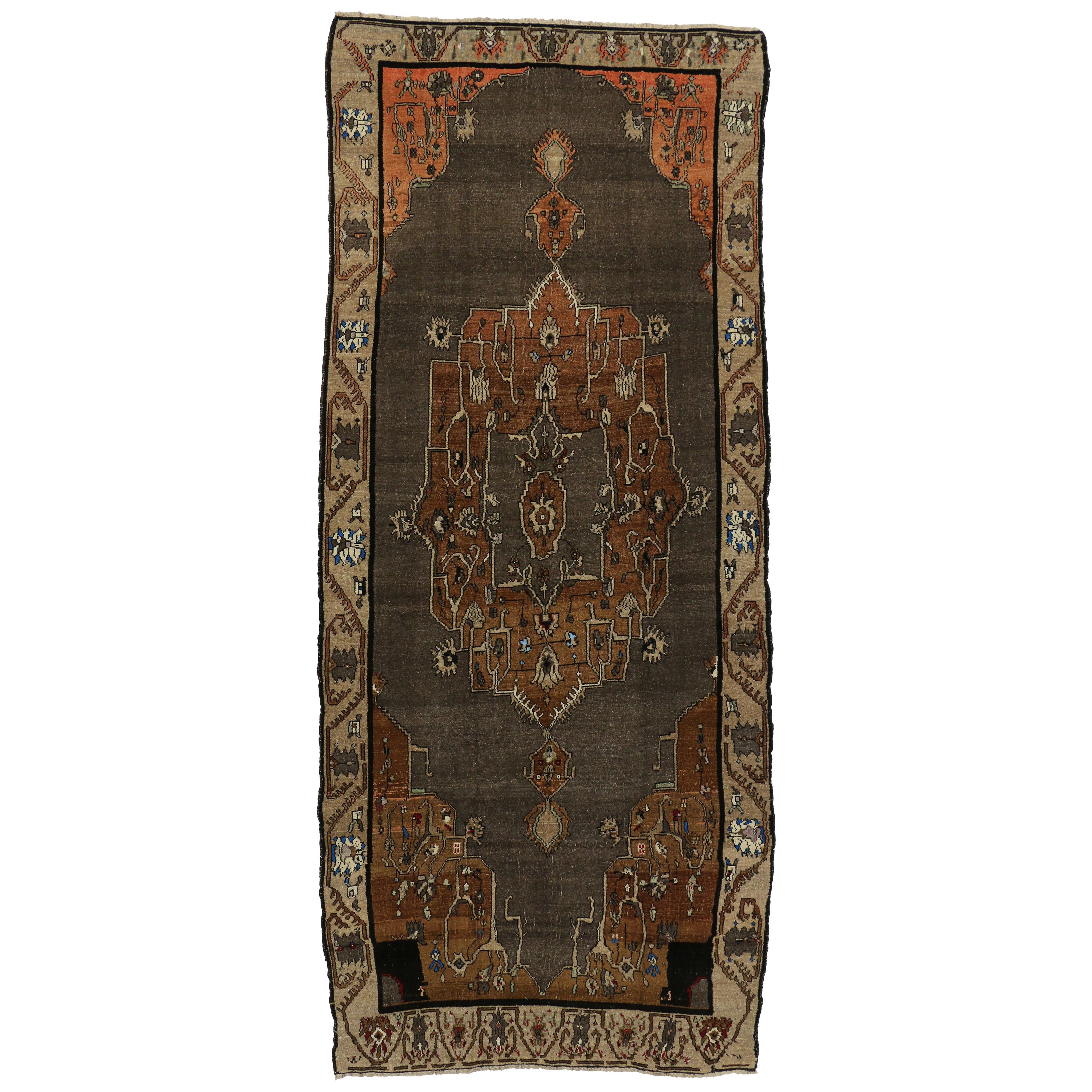 Vintage Kars Gallery Rug with Mid-Century Modern Style For Sale