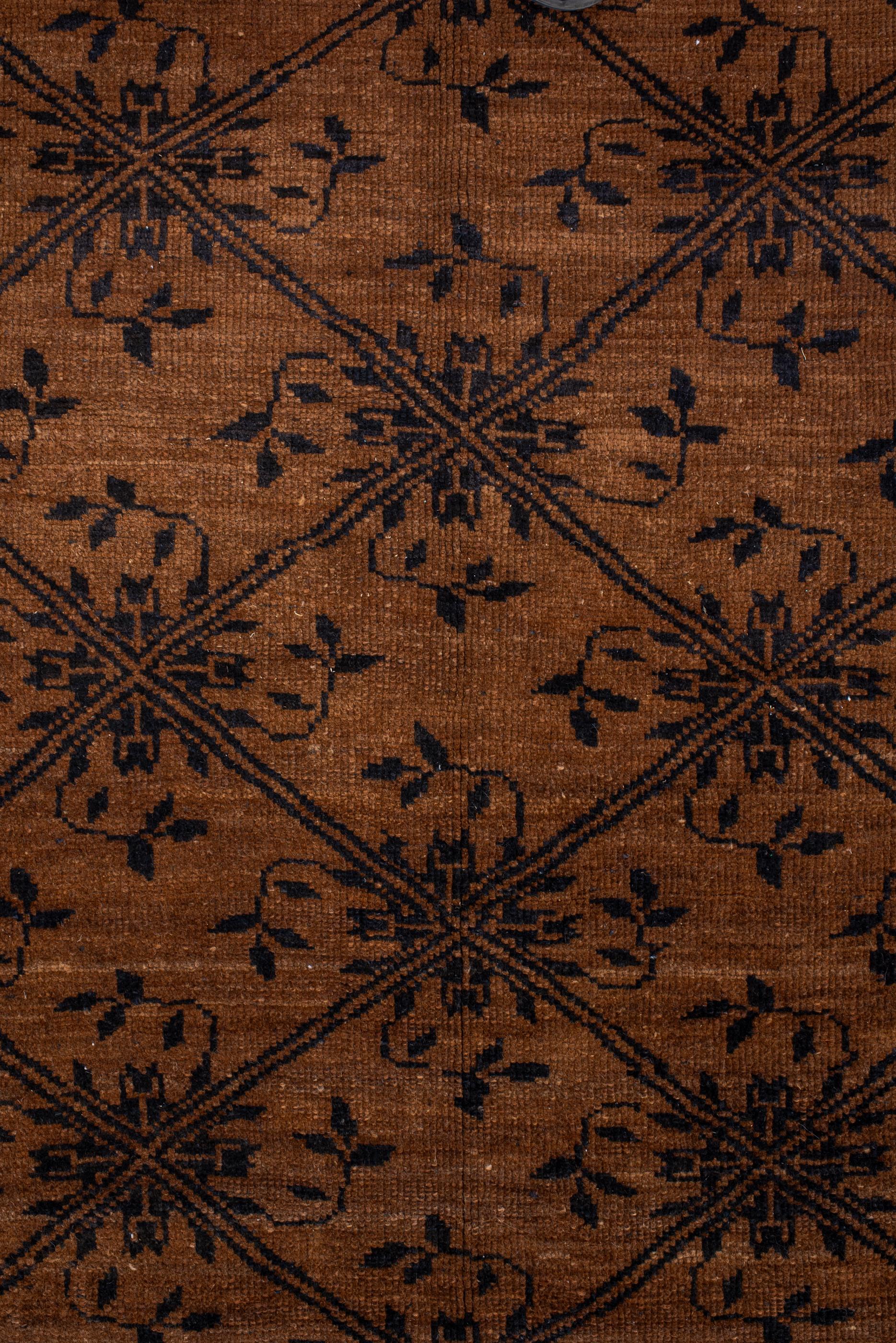 Hand-Knotted Vintage Kars Rug with Dark Field and Black Details