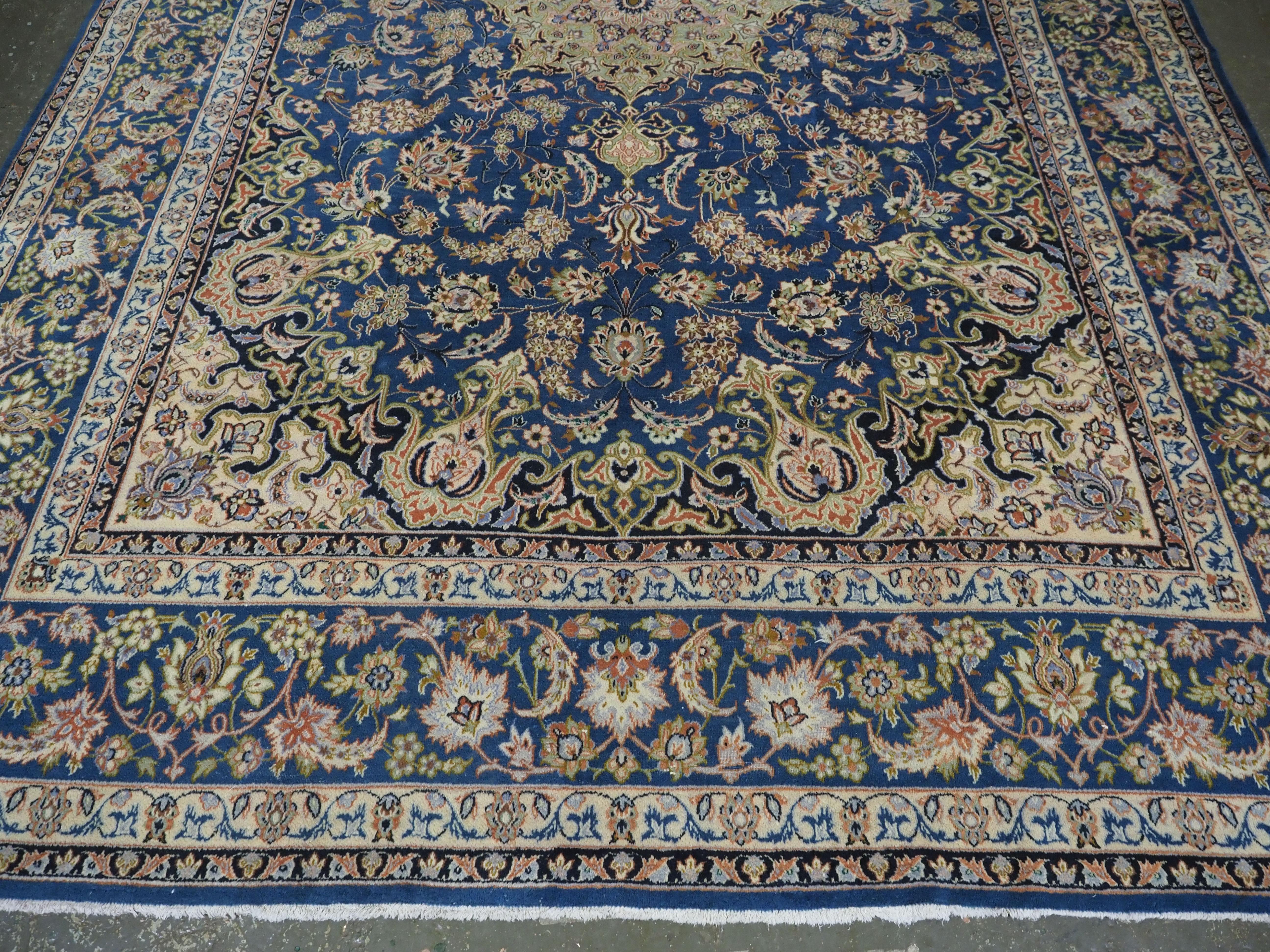 Mid-20th Century Vintage  Kashan carpet of traditional  design in a large room size. For Sale