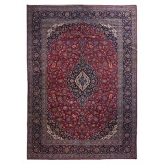 Persischer Kashan-Teppich im Vintage-Stil 10'4'' x 14'0"