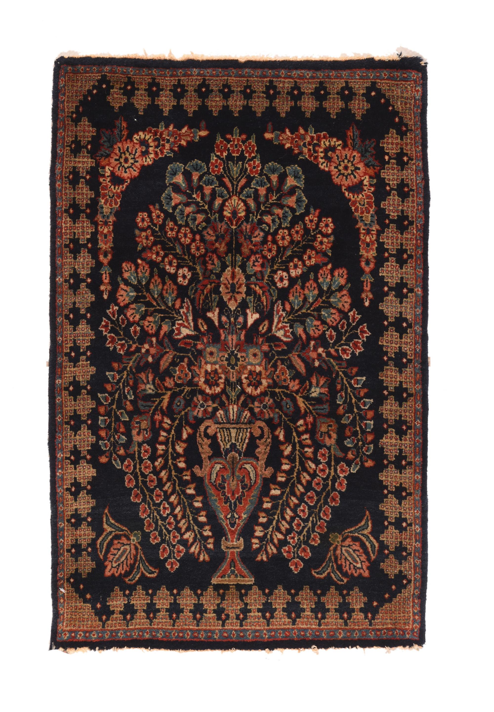 Kashan-Teppich 1'9'' x 2'10'' im Vintage-Stil (Mitte 17. Jahrhundert) im Angebot