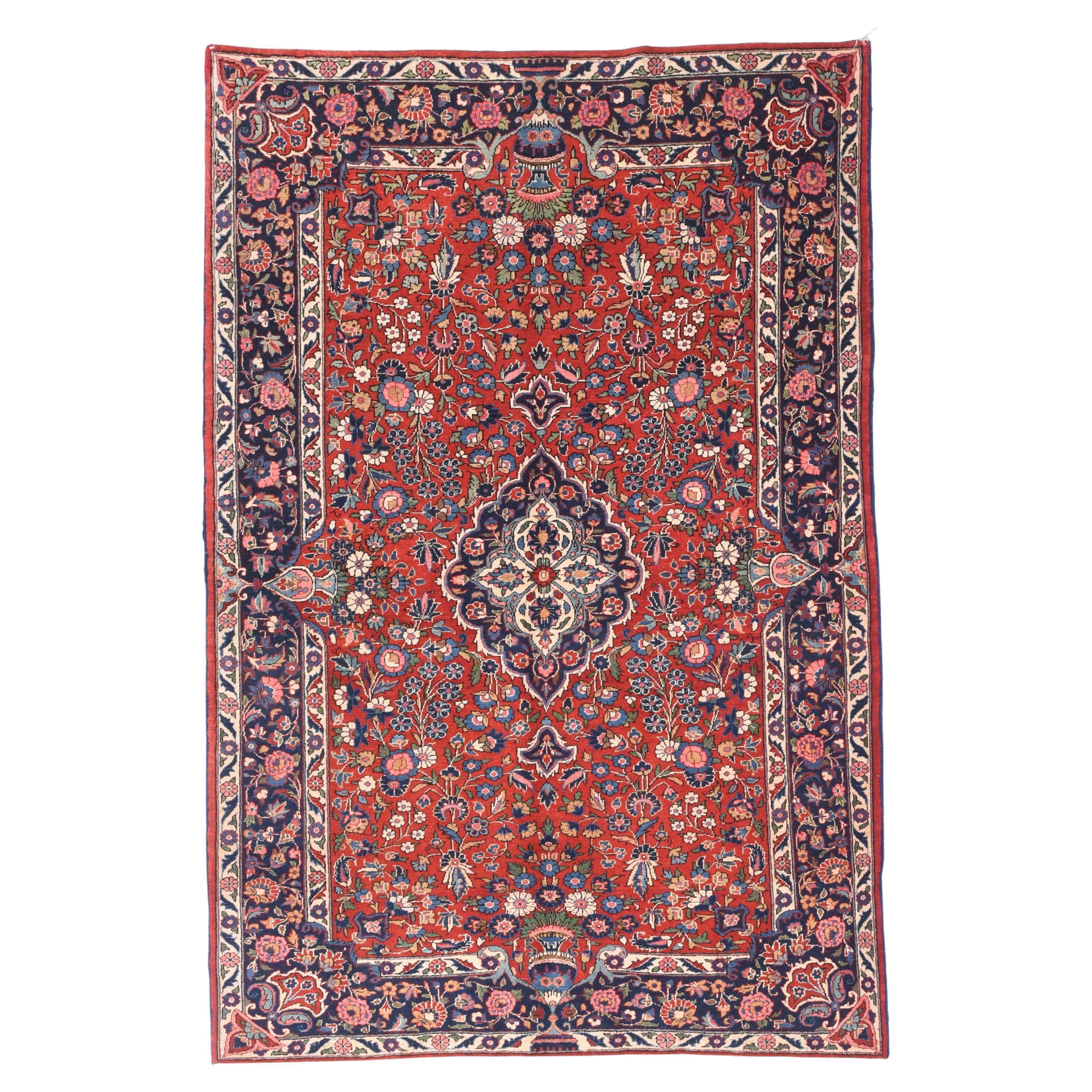 Antiker persischer Kashan-Teppich 4'4'' x 6'10'' im Angebot