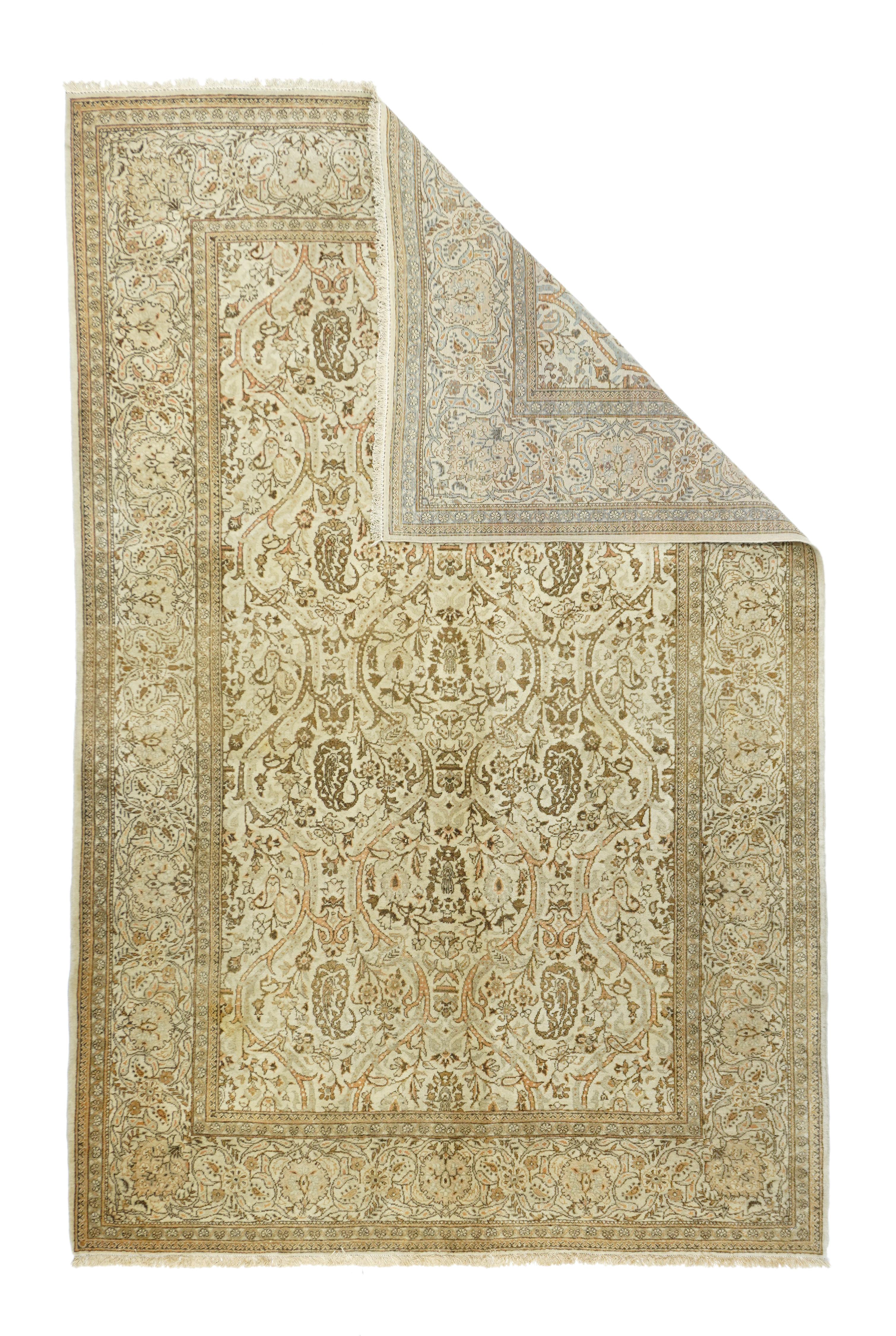 Vintage Kashan rug 4.4'' x 6.9''.