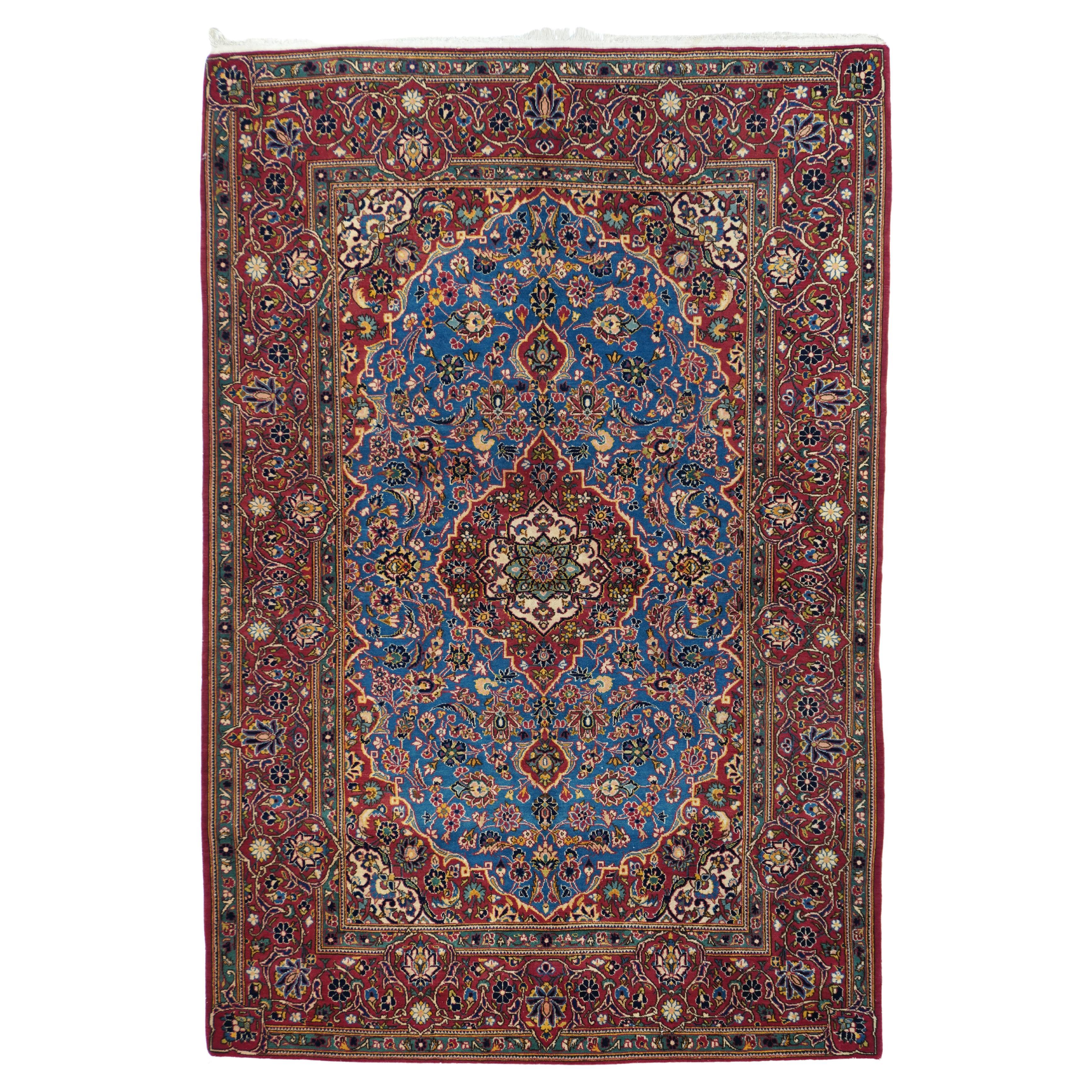 Persischer Kashan-Teppich im Vintage-Stil, 4'7'' x 6'10''
