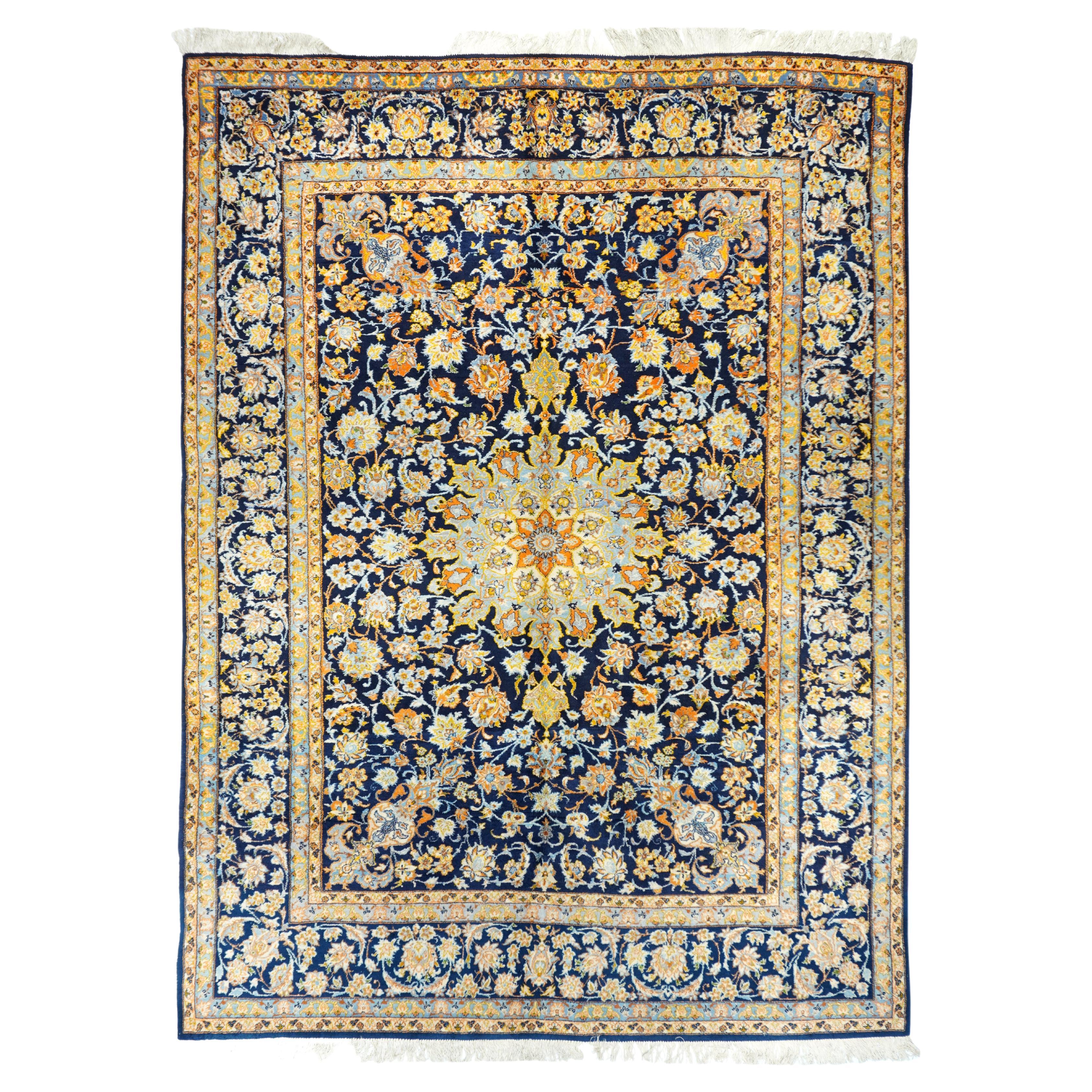 Persischer Kashan-Teppich im Vintage-Stil 7'1'' x 9'6'' im Angebot